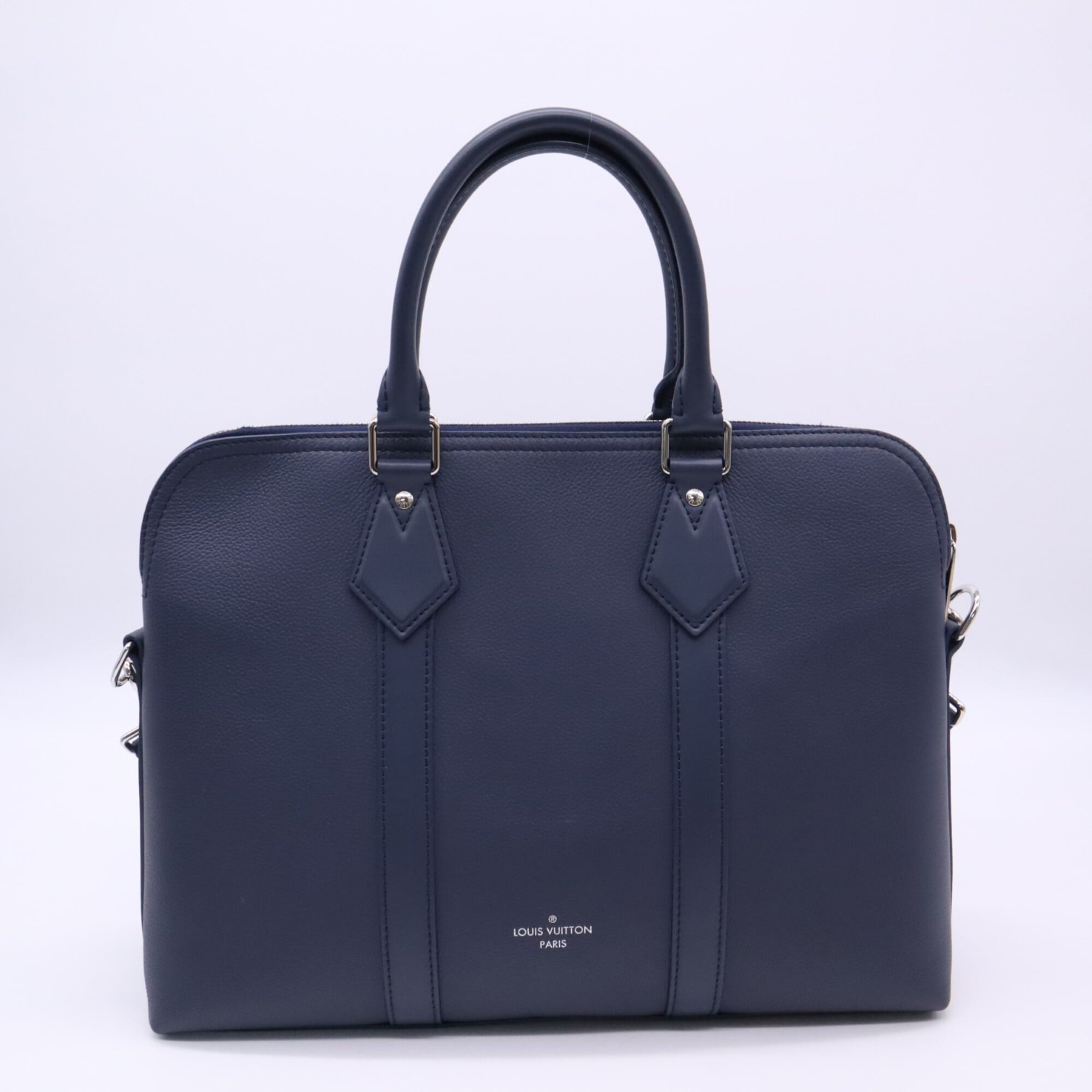 Louis Vuitton Navy Briefcase Handbag (Pre-Owned)