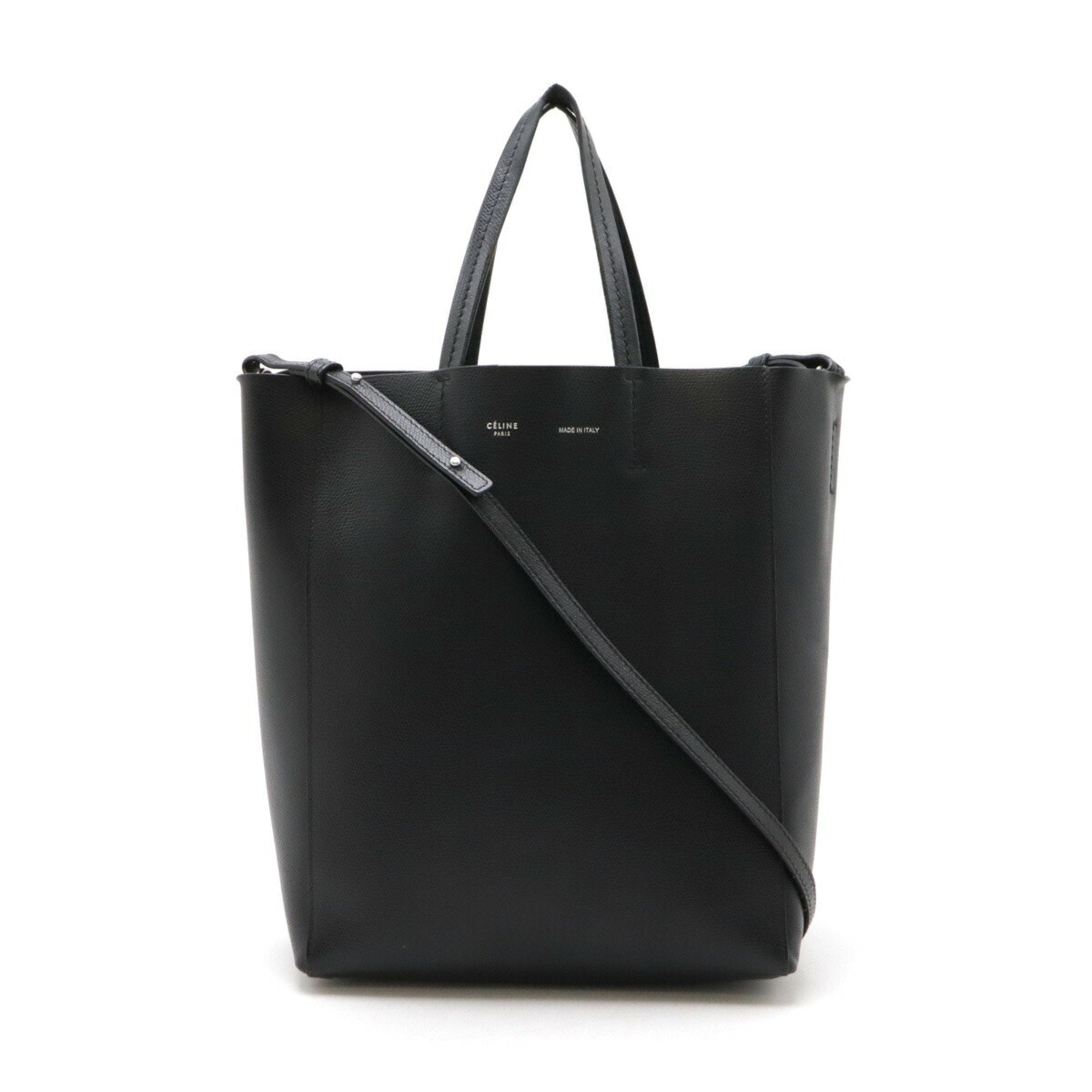 Celine Black Leather Handbag Shoulder Bag Tote Bag (Pre-Owned)