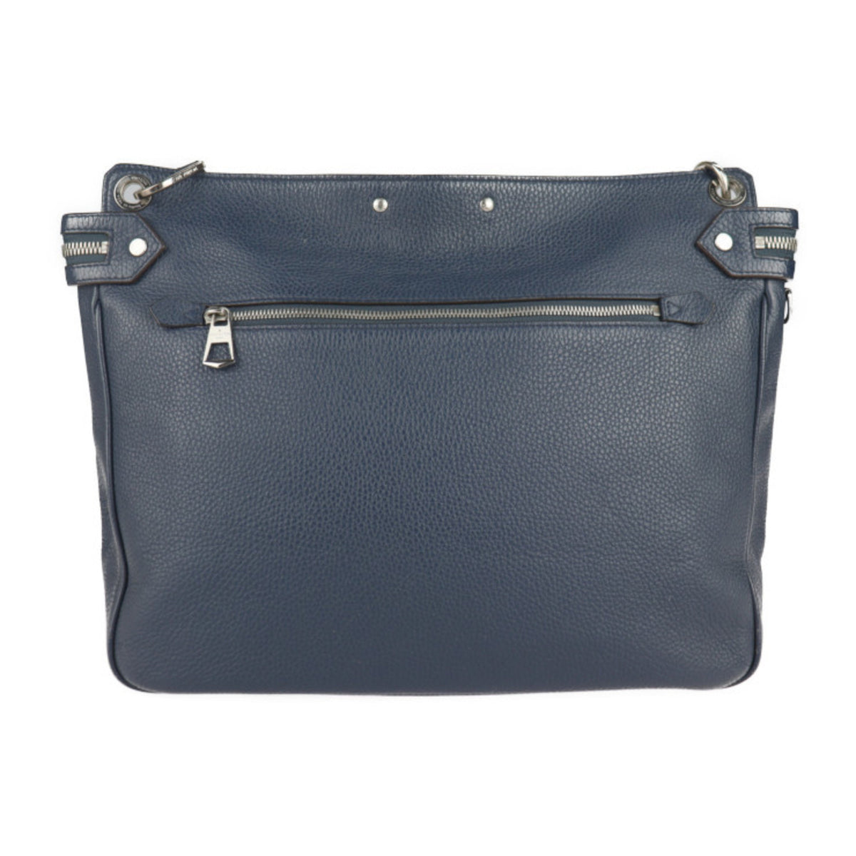 Louis Vuitton Navy Leather Messenger Bag Shoulder Bag (Pre-Owned)