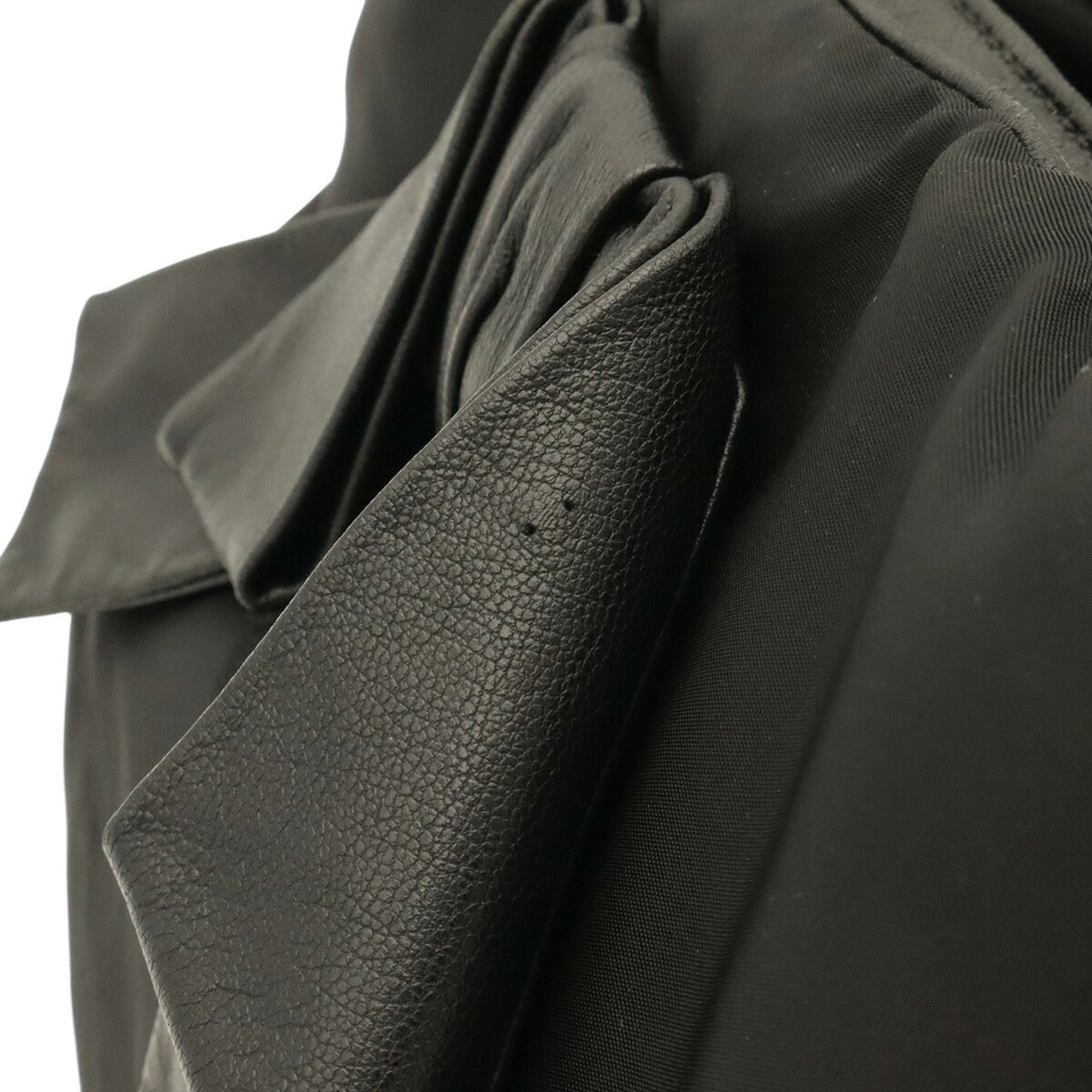 Prada Black Nero Nylon Leather Handbag Shoulder Bag (Pre-Owned)