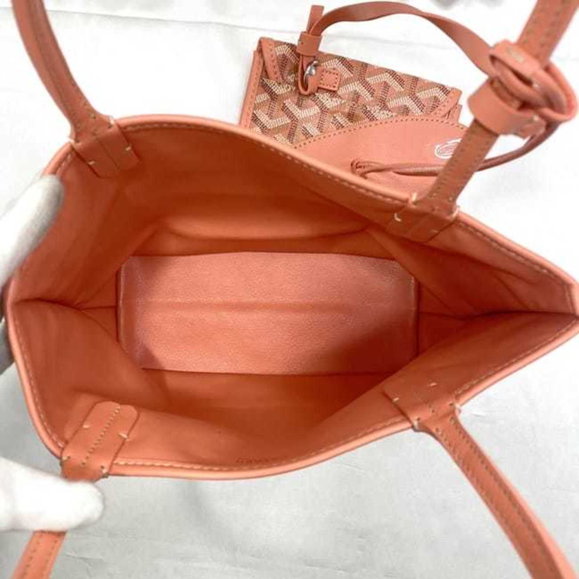 Goyard Salmon Pink Canvas Leather Tote Bag (Pre-Owned)