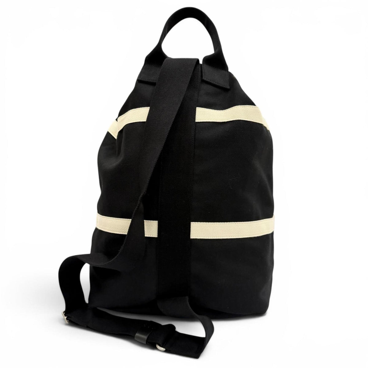 Saint Laurent Black Canvas Leather Pouch Shoulder Bag (Pre-Owned)