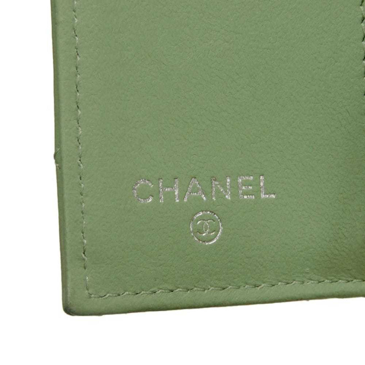 Chanel Light Green Rhinestone Wallet (Tri-Fold) (Pre-Owned)