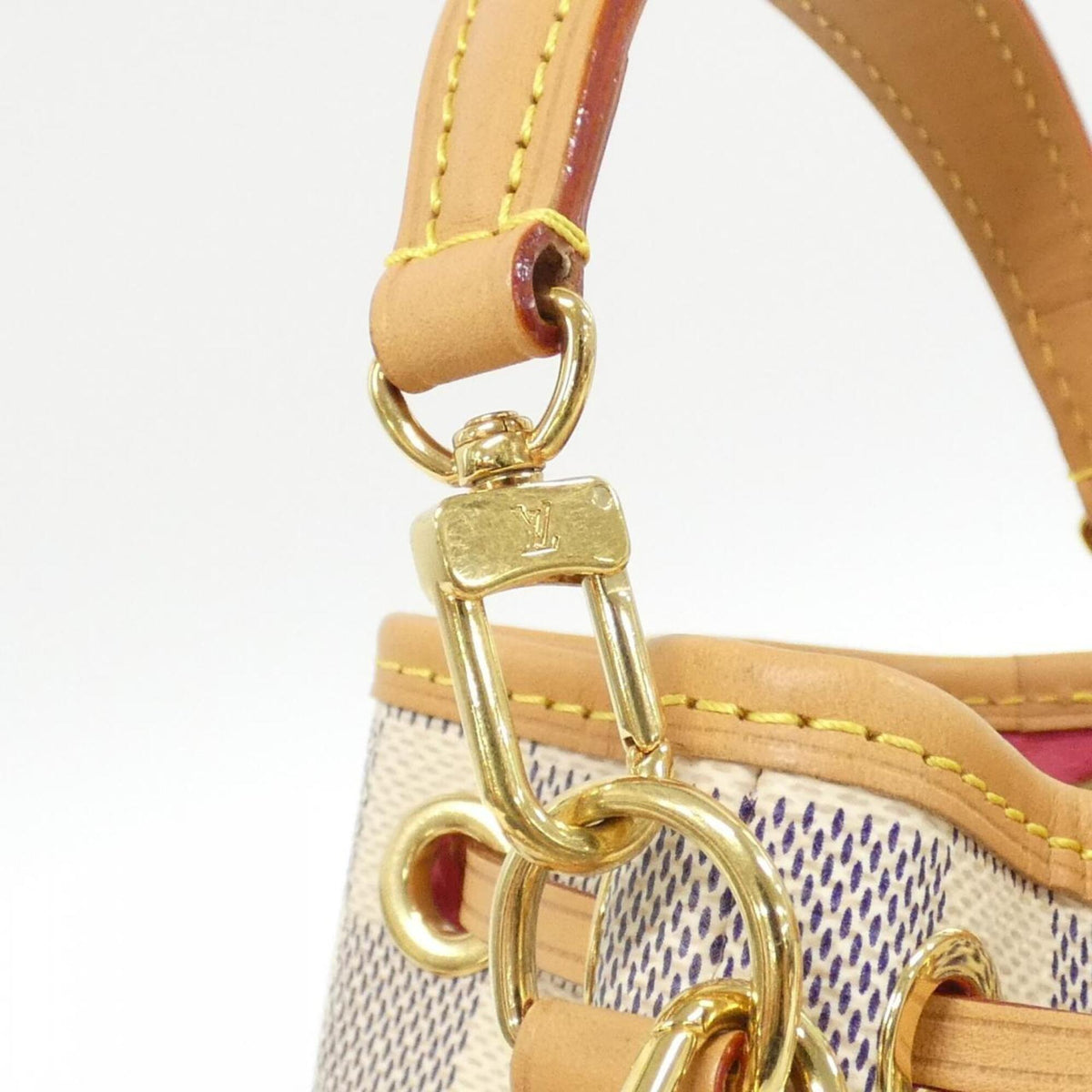 Louis Vuitton Azur White Coated Canvas Handbag (Pre-Owned)