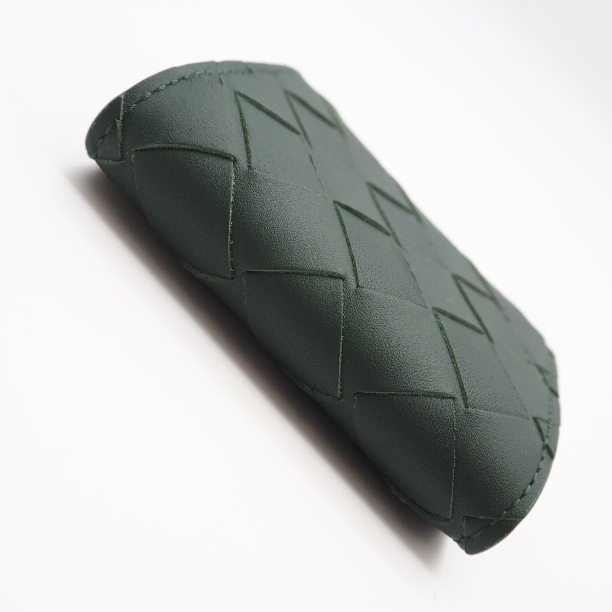 Bottega Veneta Intrecciato Green Leather Coin Purse/Coin Case (Pre-Owned)