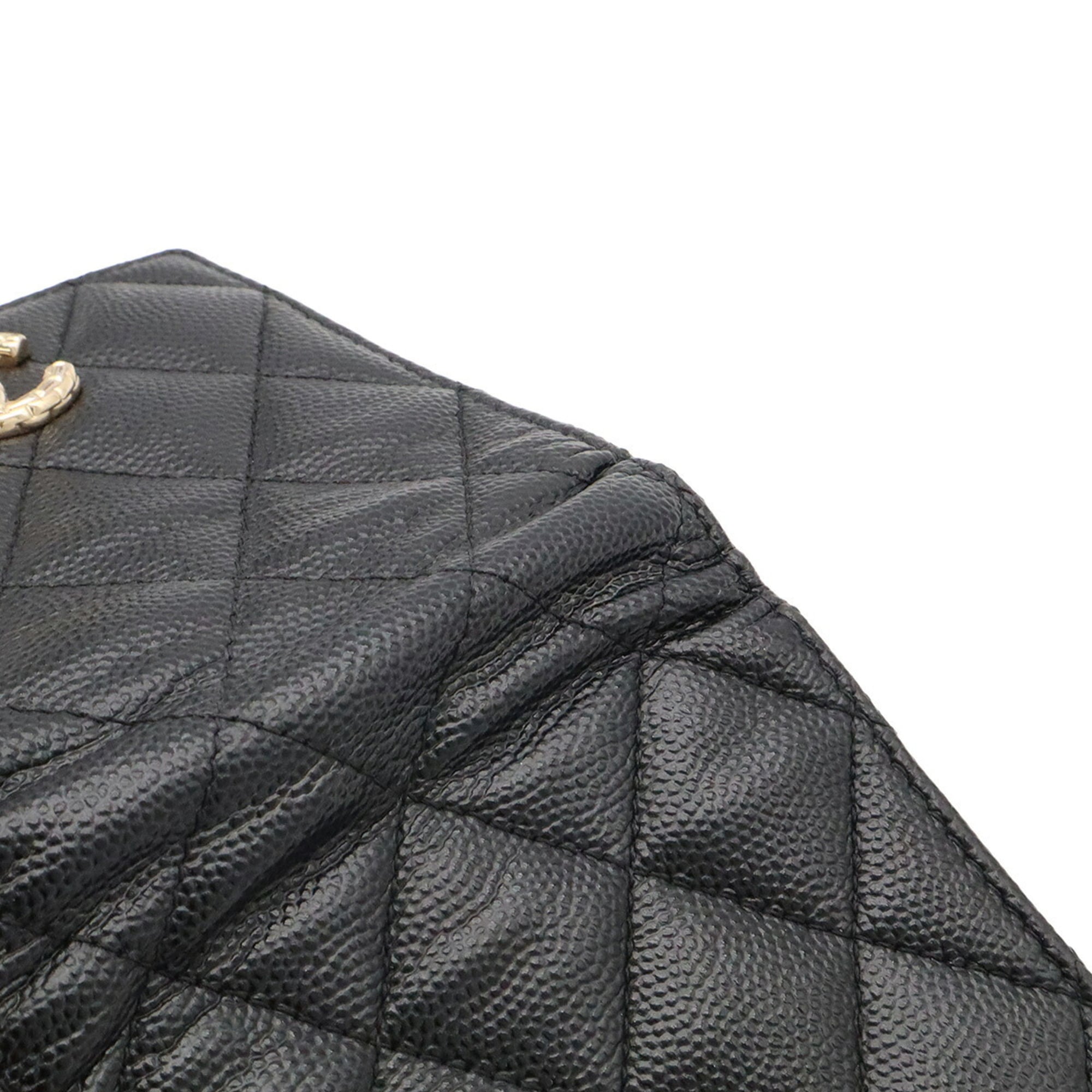 Chanel Black White Grained Calfskin Wallet (Bi-Fold) (Pre-Owned)
