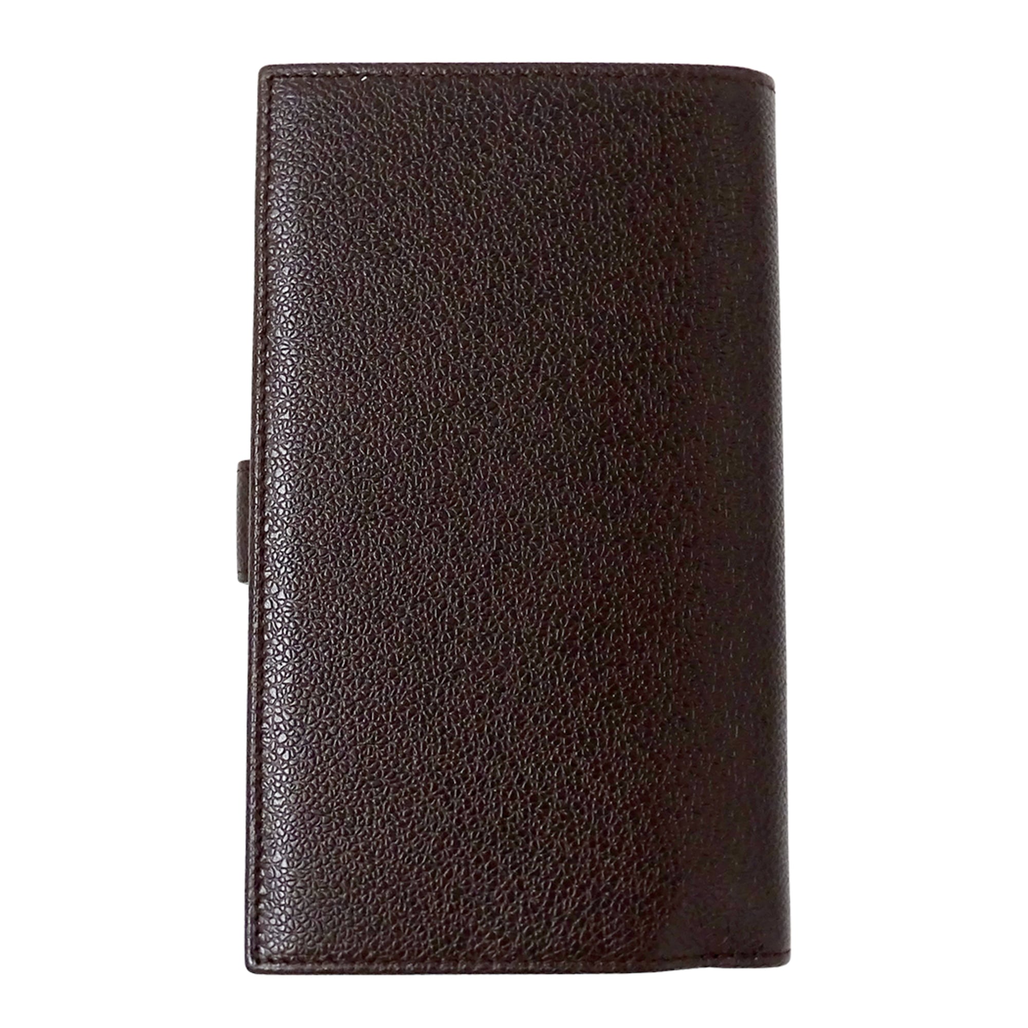 Bvlgari Dark Brown Leather Long Wallet (Bi-Fold) (Pre-Owned)