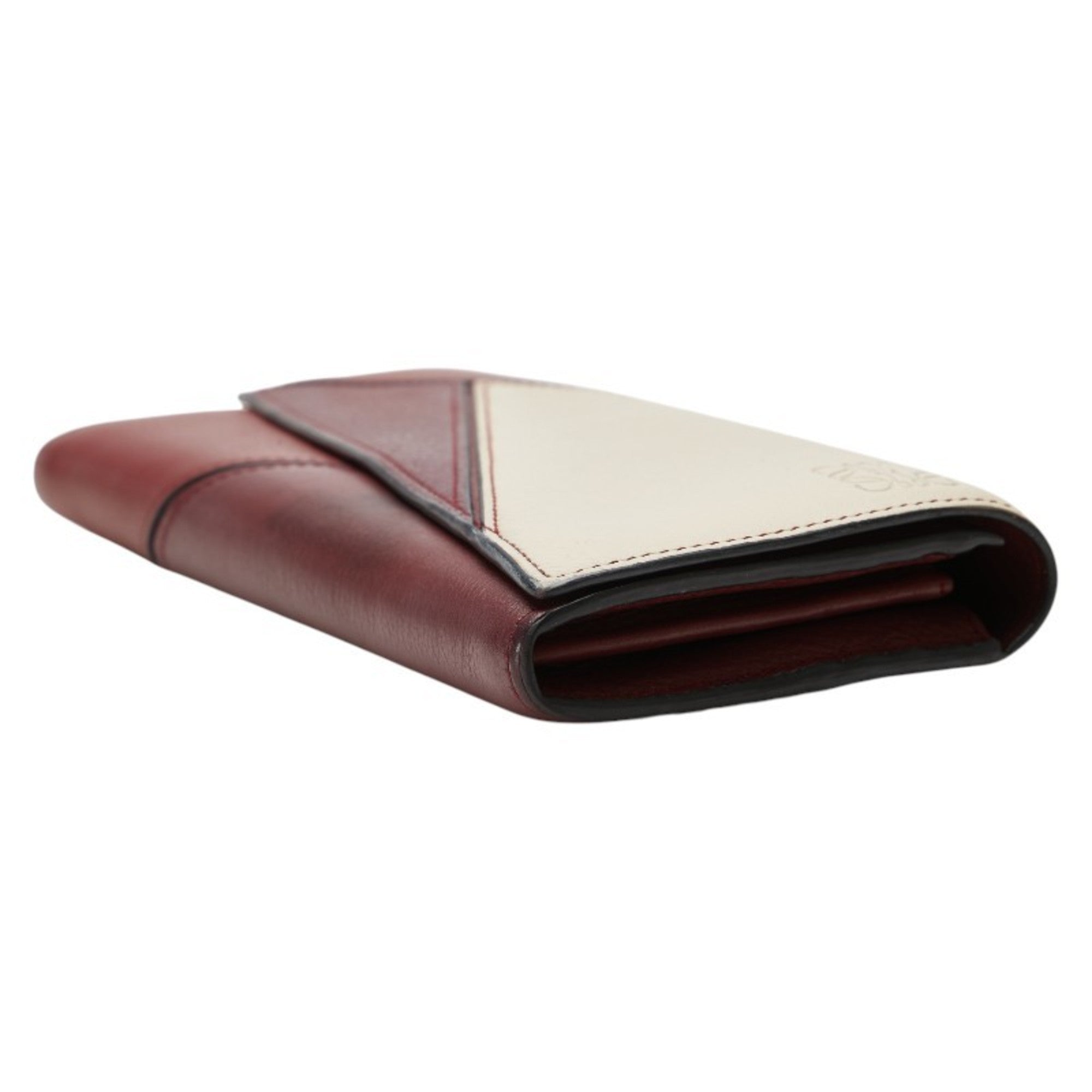 Loewe Red Color White Leather Coin Purse/Coin Case (Pre-Owned)