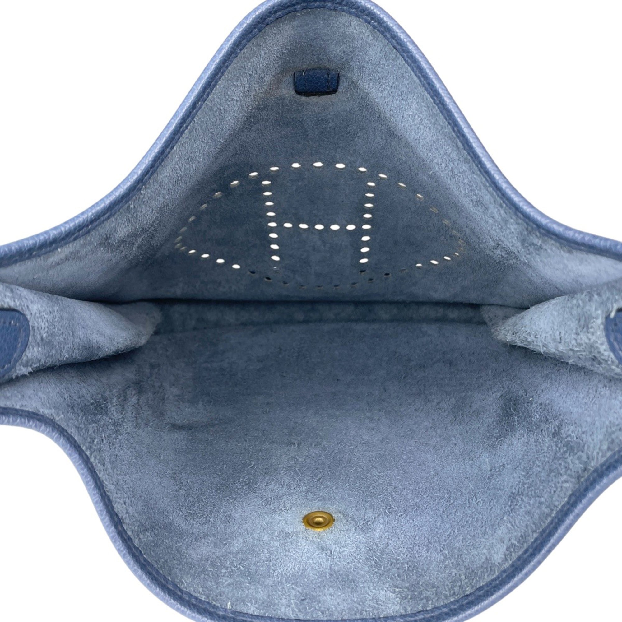 Hermes Evelyne Blue Leather Shoulder Bag (Pre-Owned)