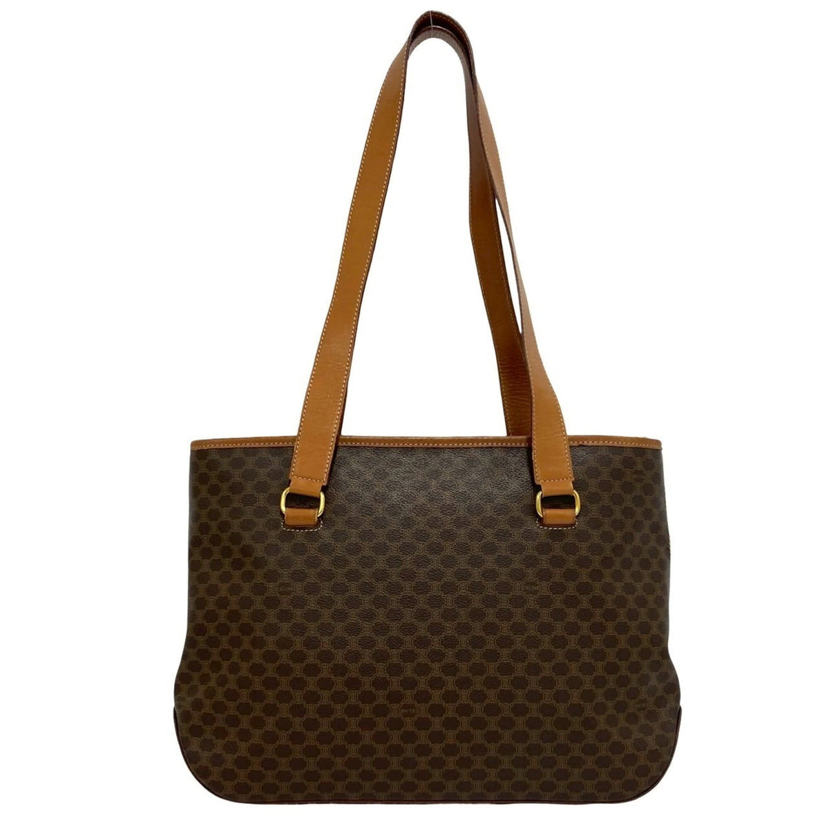 Celine Brown Leather Pvc Handbag Tote Bag (Pre-Owned)