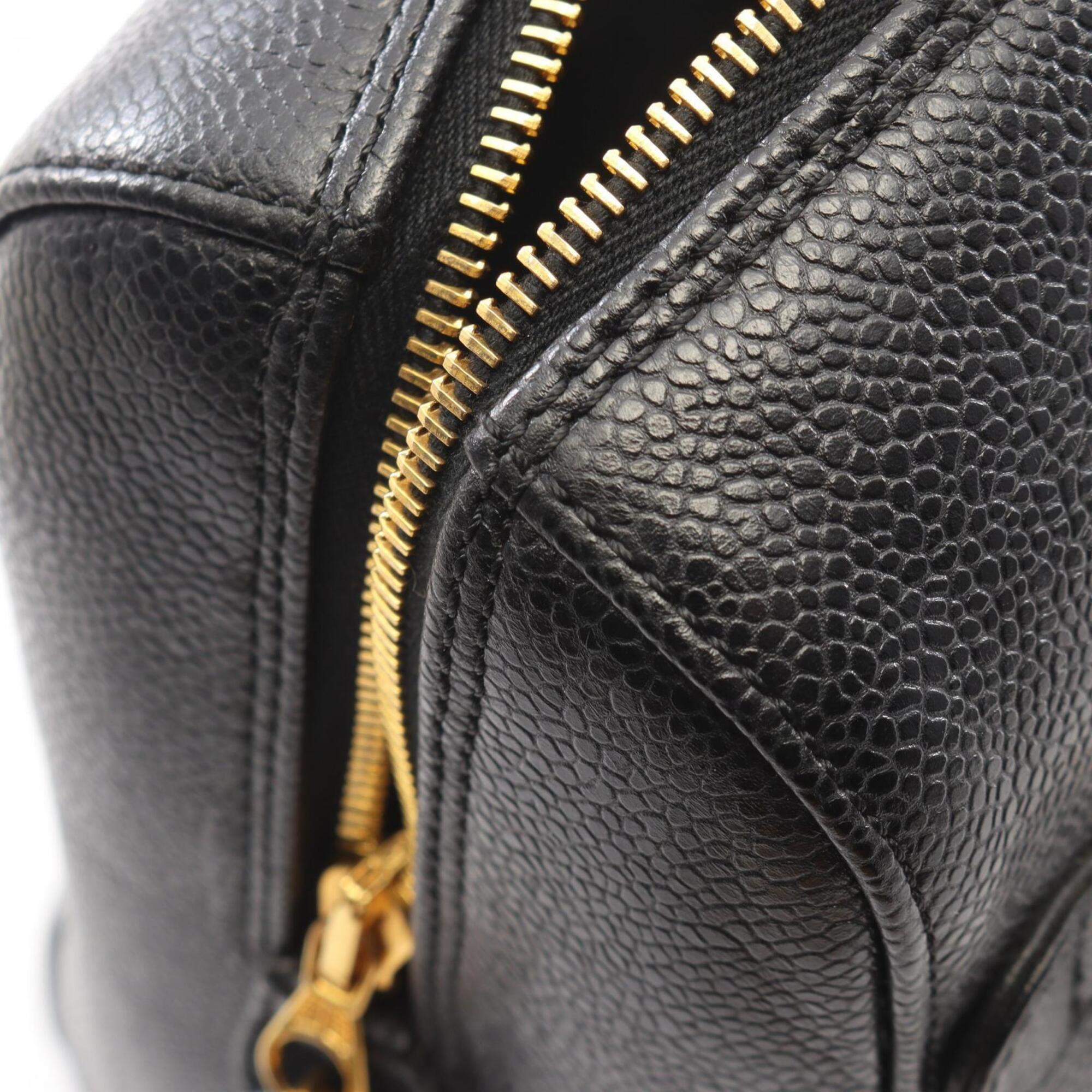 Chanel Black Grained Calfskin Handbag Tote Bag (Pre-Owned)