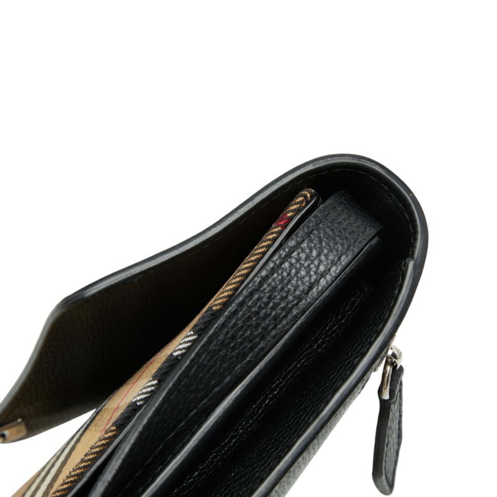 Burberry Black Brown Canvas Shoulder Bag (Pre-Owned)