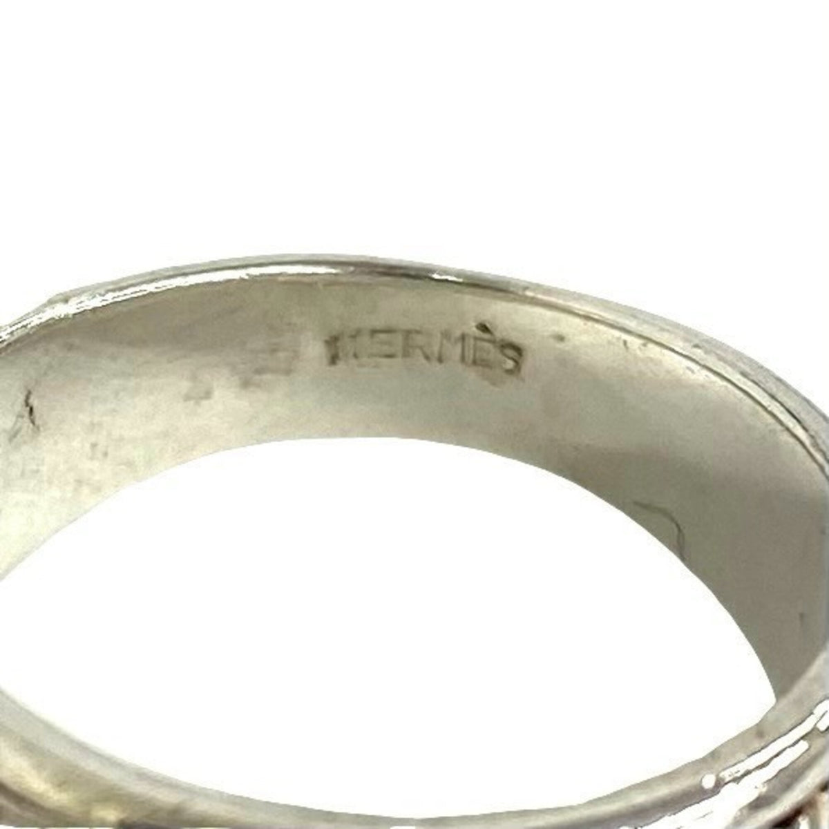Hermes Silver Silver 925 Band Ring (Pre-Owned)