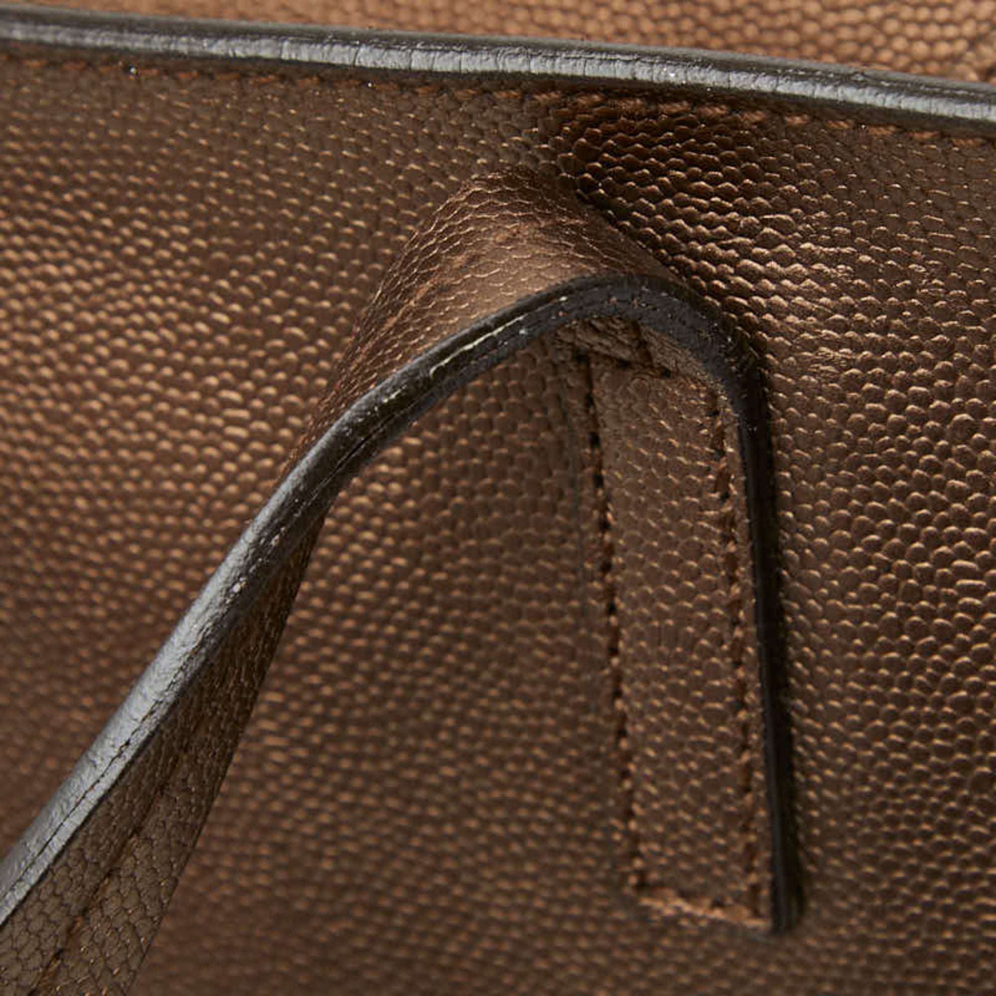 Salvatore Ferragamo Bronze Brown Leather Shoulder Bag Tote Bag (Pre-Owned)