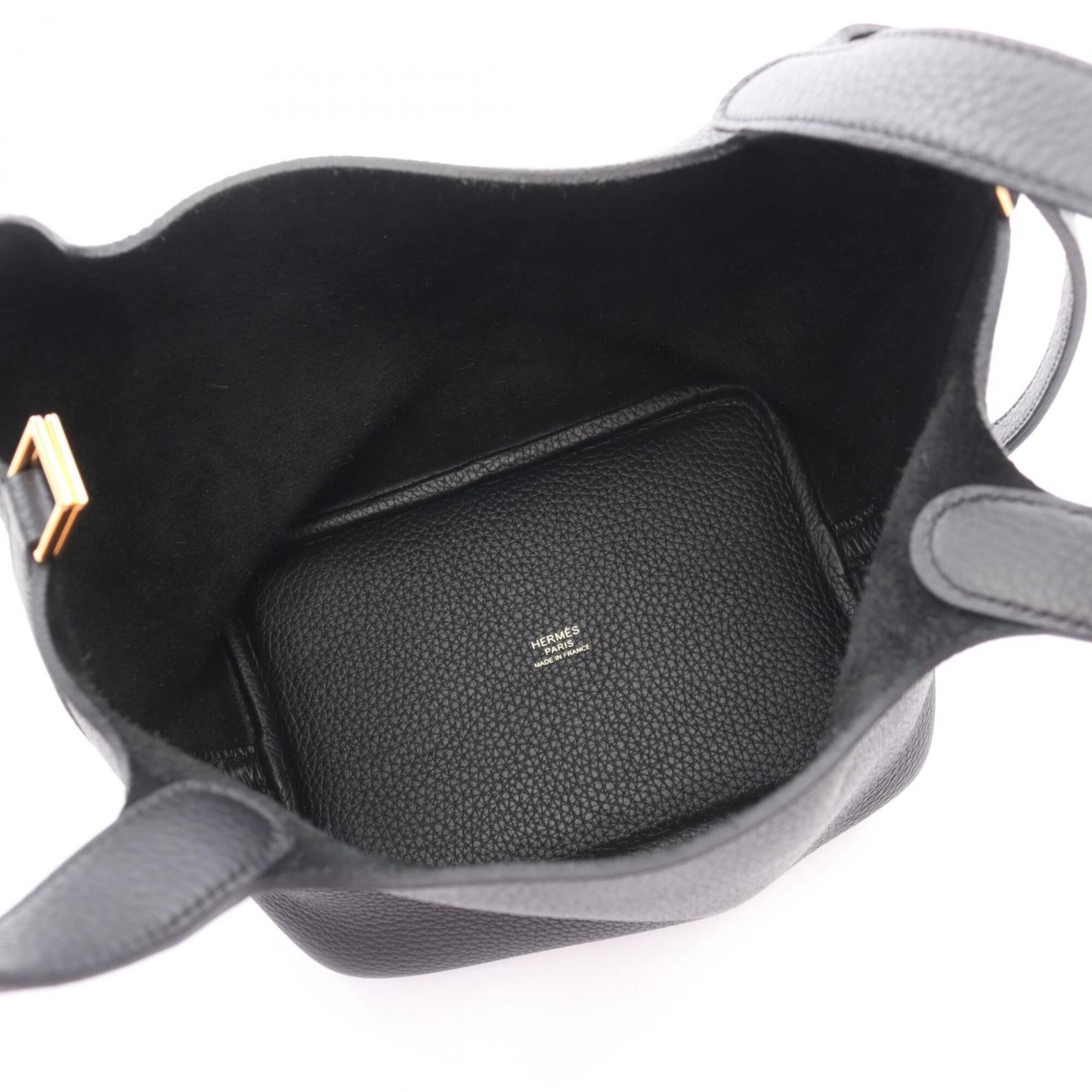 Hermes Black Taurillon Clemence Leather Handbag (Pre-Owned)