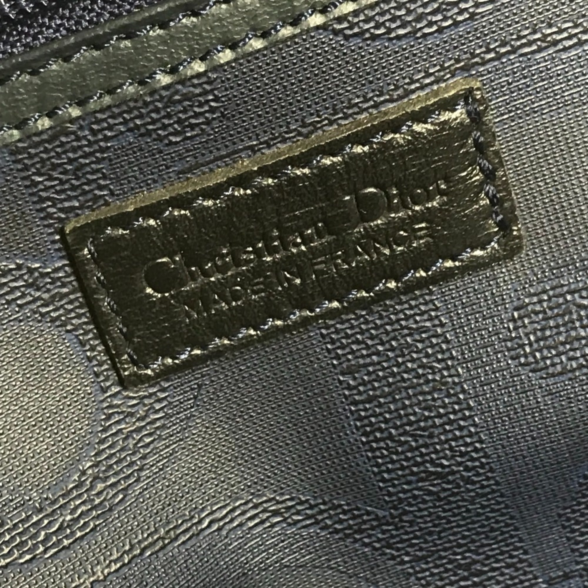 Christian Dior Navy Pvc Leather Boston Bag Handbag (Pre-Owned)