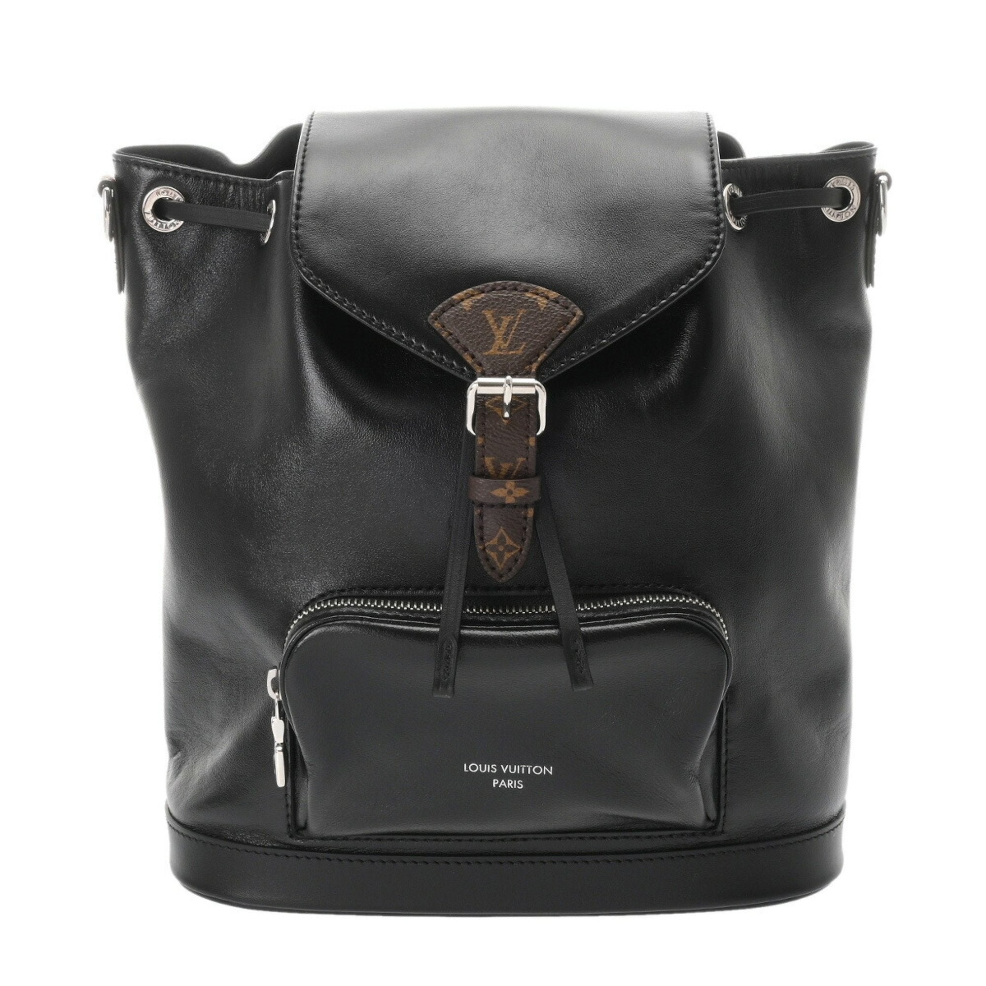 Louis Vuitton Black Leather Monogram Backpack (Pre-Owned)