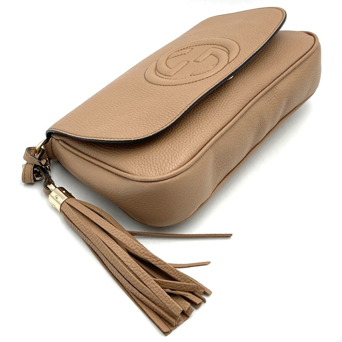 Gucci Soho Beige Leather Shoulder Bag (Pre-Owned)