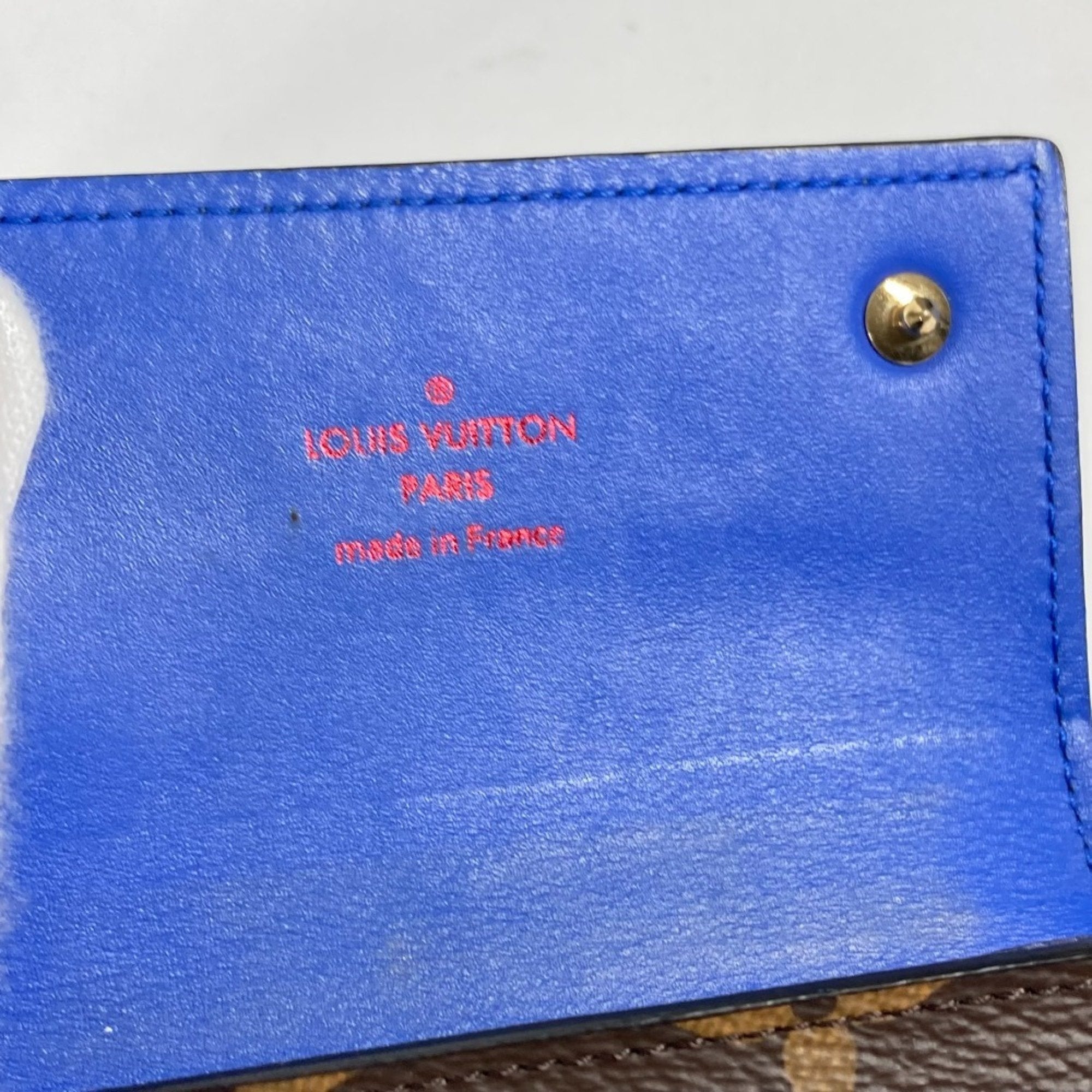 Louis Vuitton Blue Brown Monogram Wallet (Bi-Fold) (Pre-Owned)