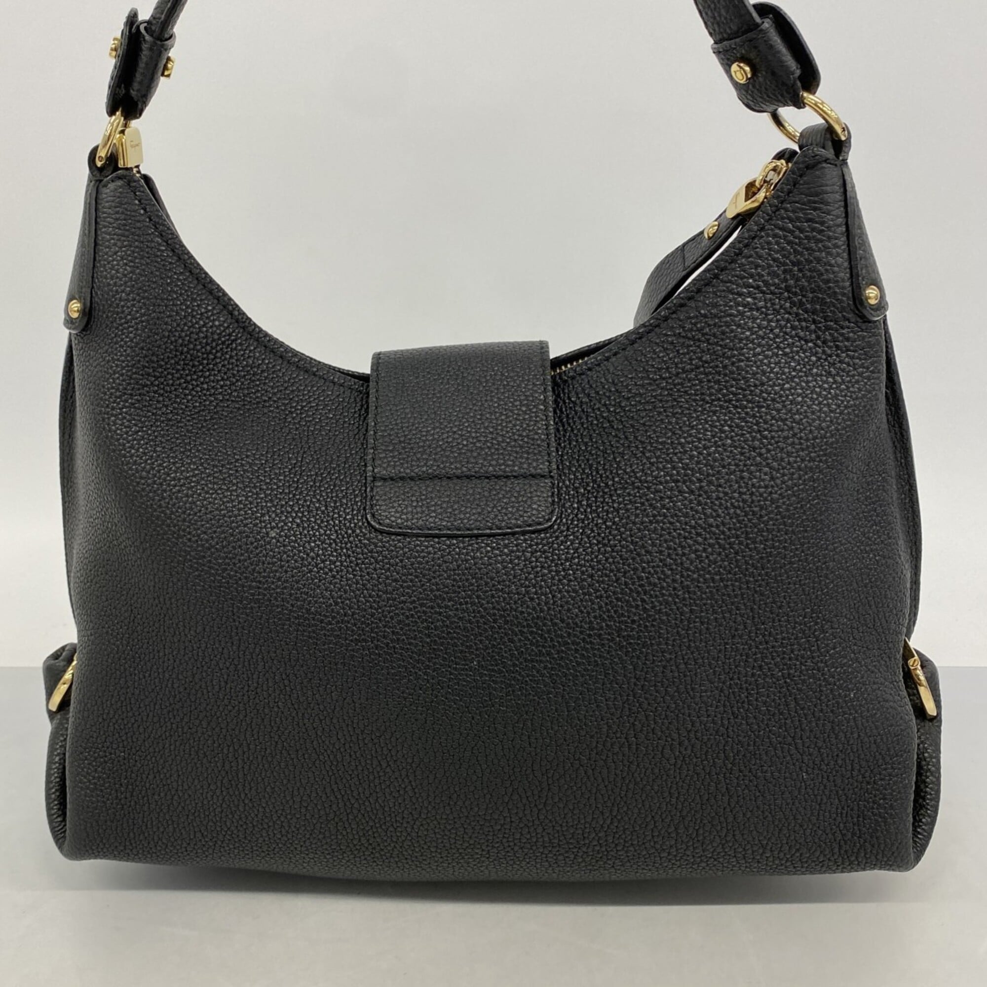 Salvatore Ferragamo Black Leather Shoulder Bag (Pre-Owned)