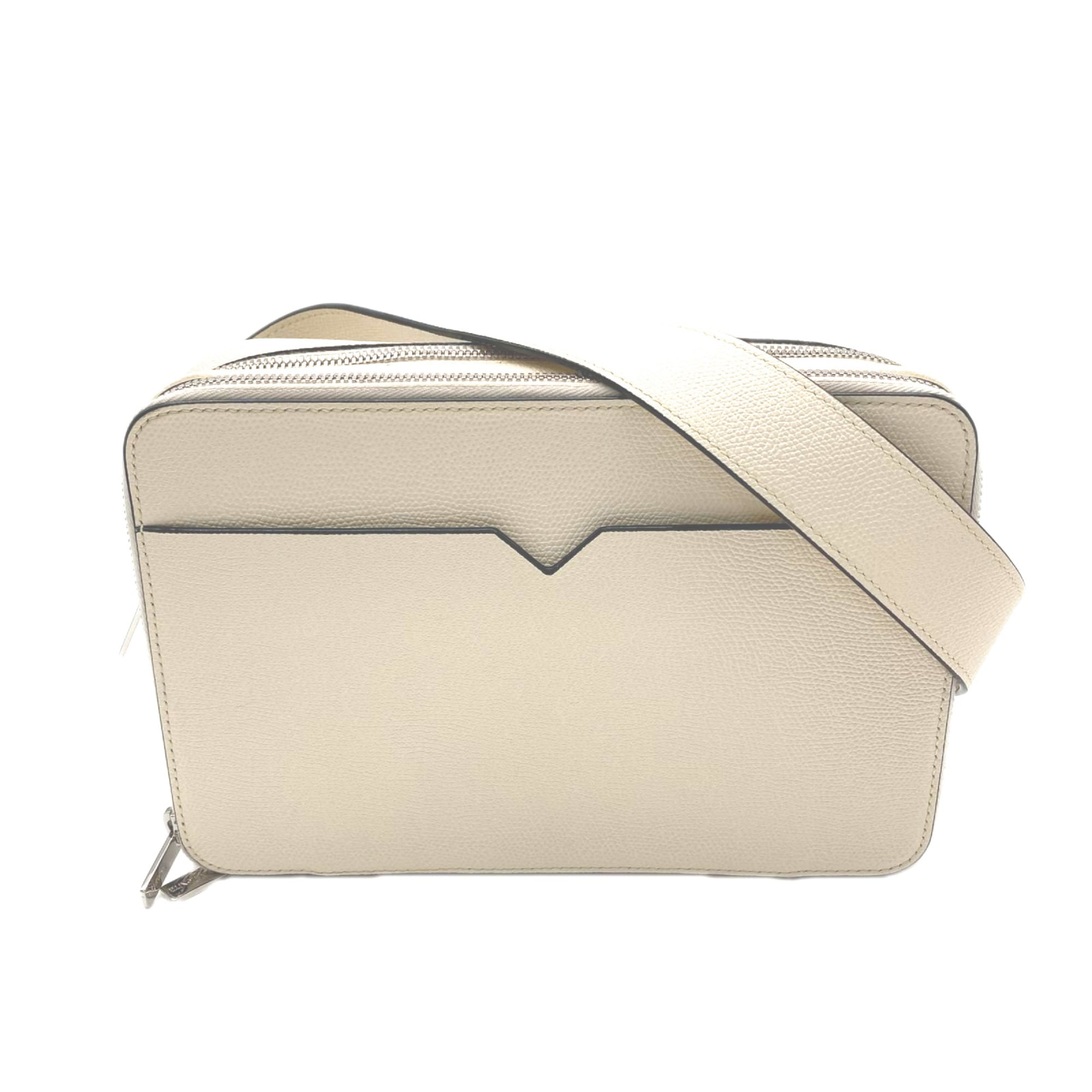 Valextra Ivory Leather Shoulder Bag (Pre-Owned)