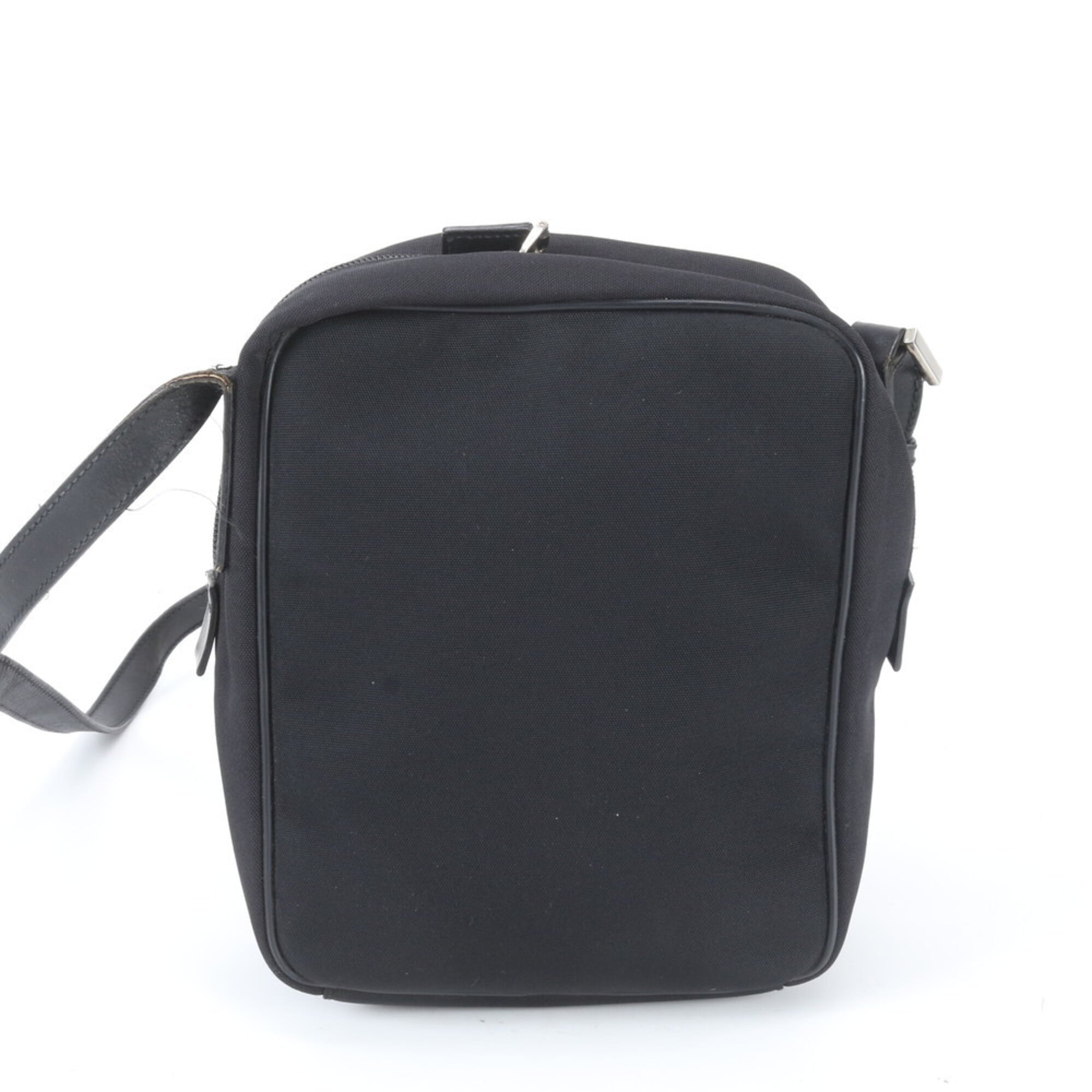 Gucci Black Leather Canvas Shoulder Bag (Pre-Owned)