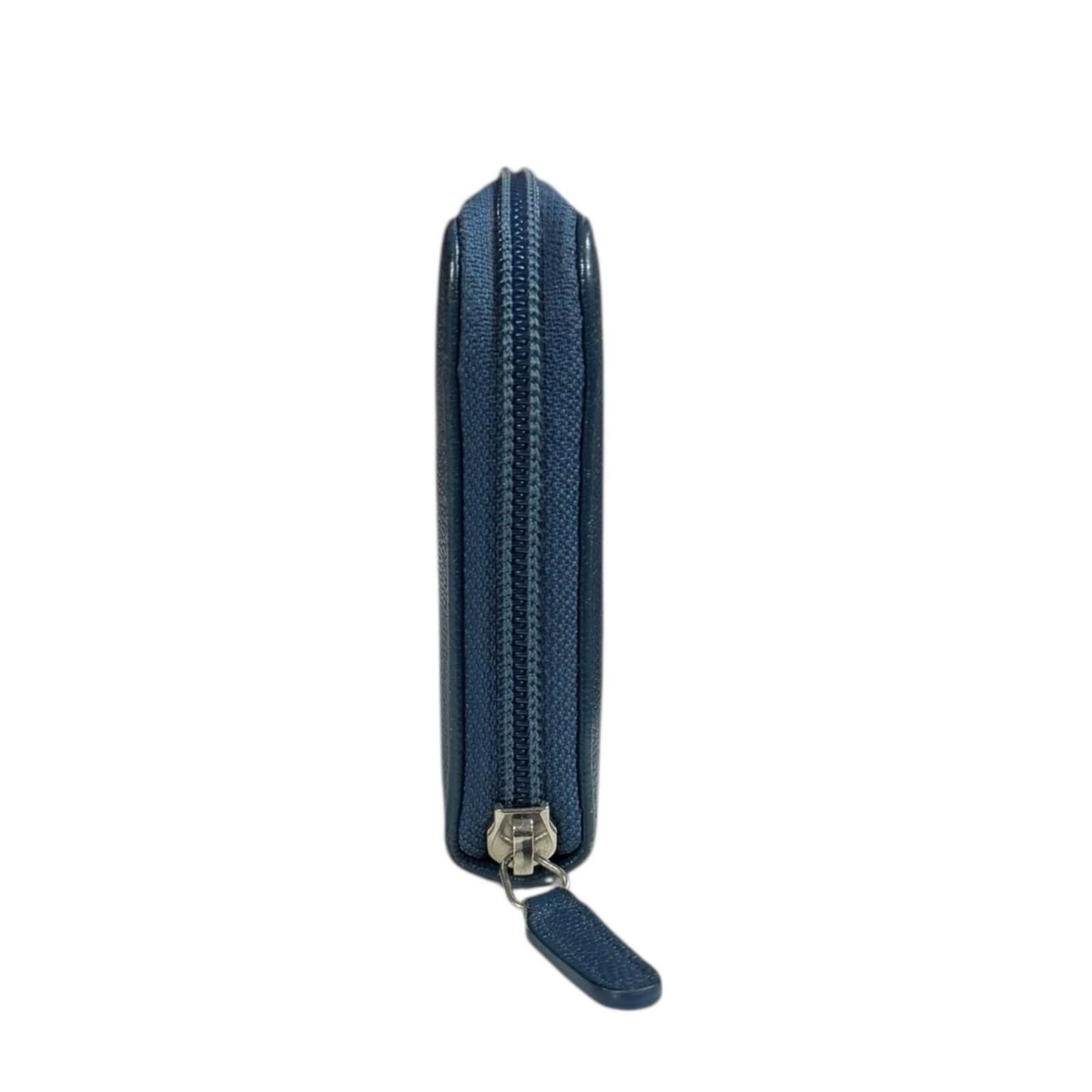 Chanel Blue Leather Long Wallet (Bi-Fold) (Pre-Owned)