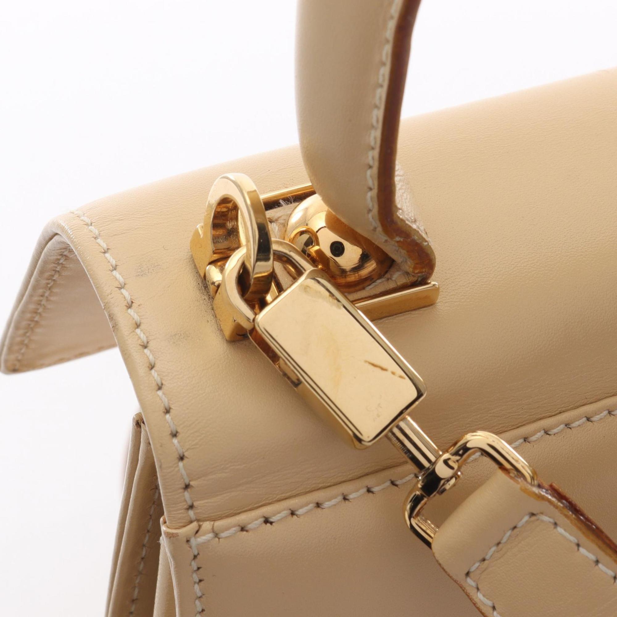 Salvatore Ferragamo Beige Leather Handbag (Pre-Owned)