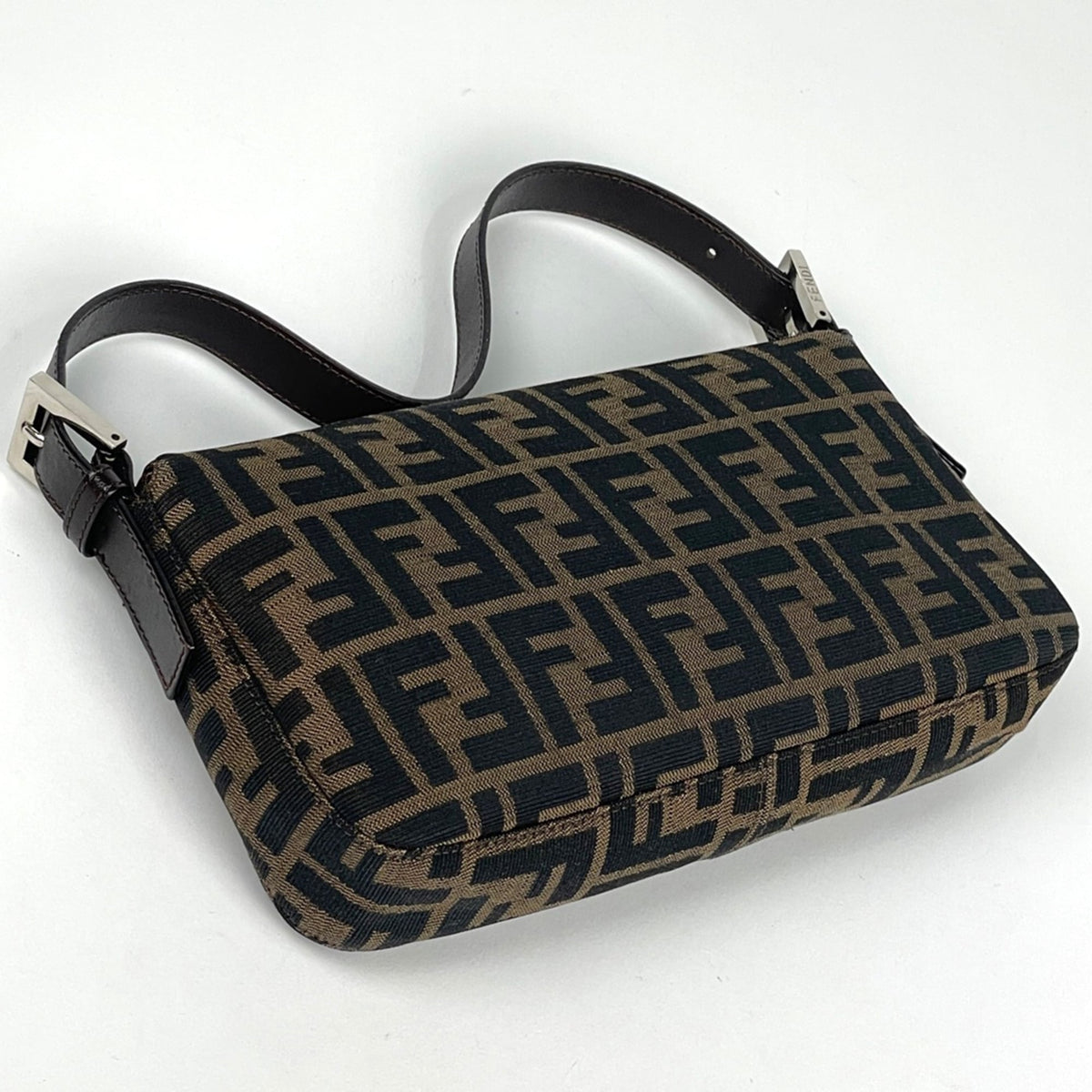 Fendi Brown Canvas Leather Shoulder Bag (Pre-Owned)