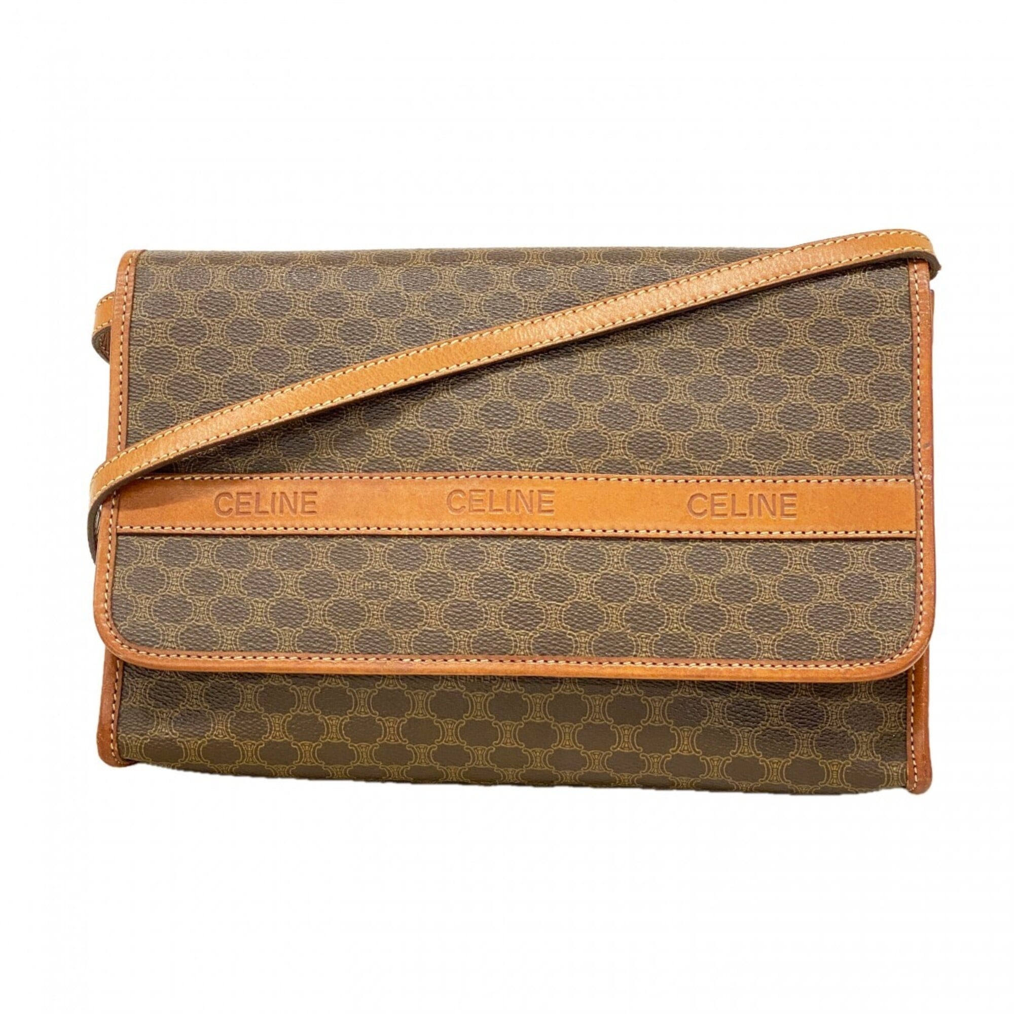 Celine Brown Pvc Shoulder Bag (Pre-Owned)