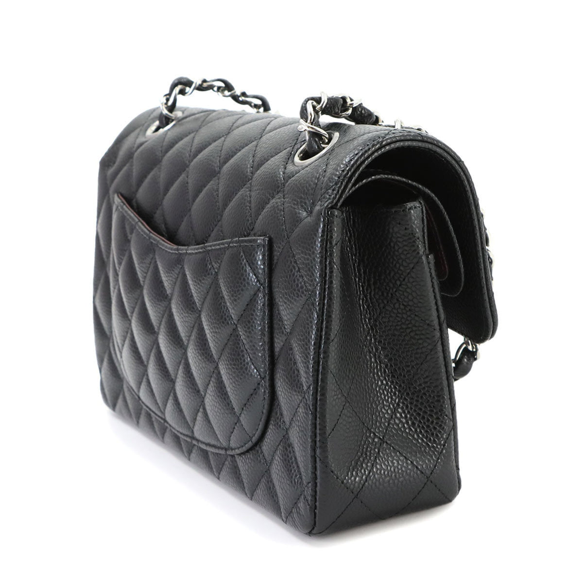 Chanel Black Grained Calfskin Handbag Shoulder Bag (Pre-Owned)