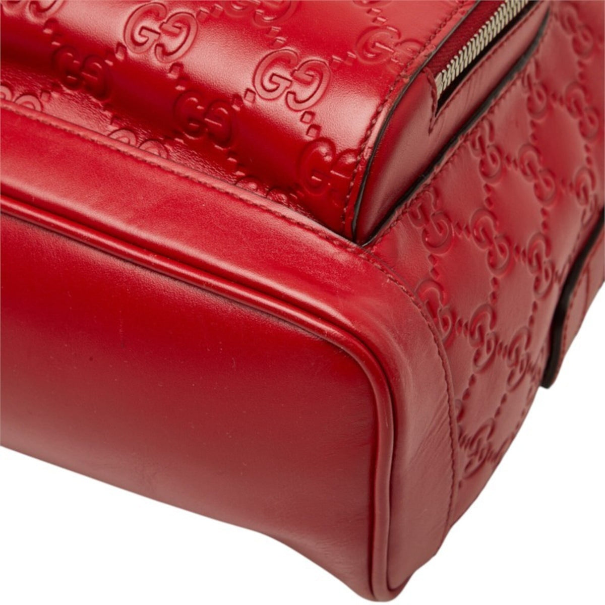 Gucci Red Color Leather Backpack (Pre-Owned)