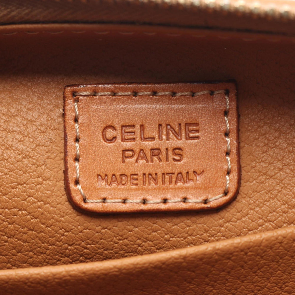 Celine Brown Leather Pvc Pouch (Pre-Owned)