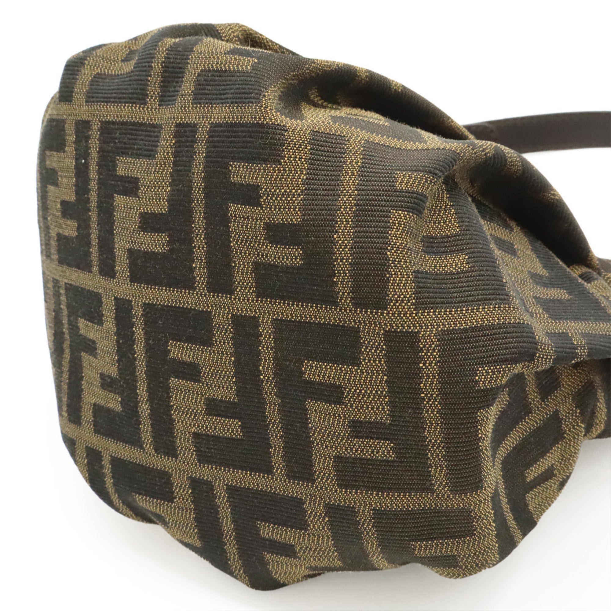 Fendi Black Brown Canvas Leather Handbag (Pre-Owned)