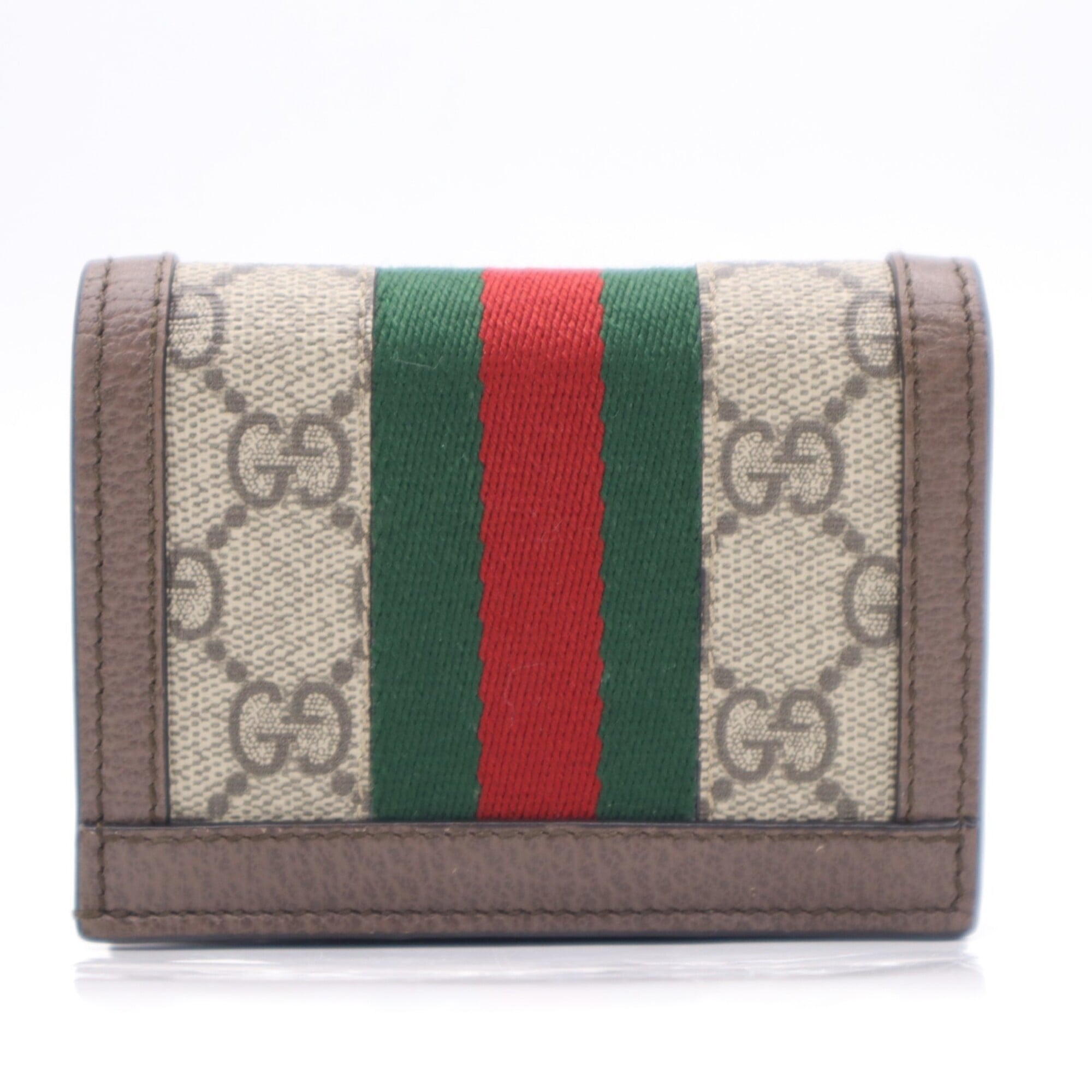 Gucci Ophidia Beige Brown Multi-Color Coated Canvas Leather Wallet (Bi-Fold) (Pre-Owned)