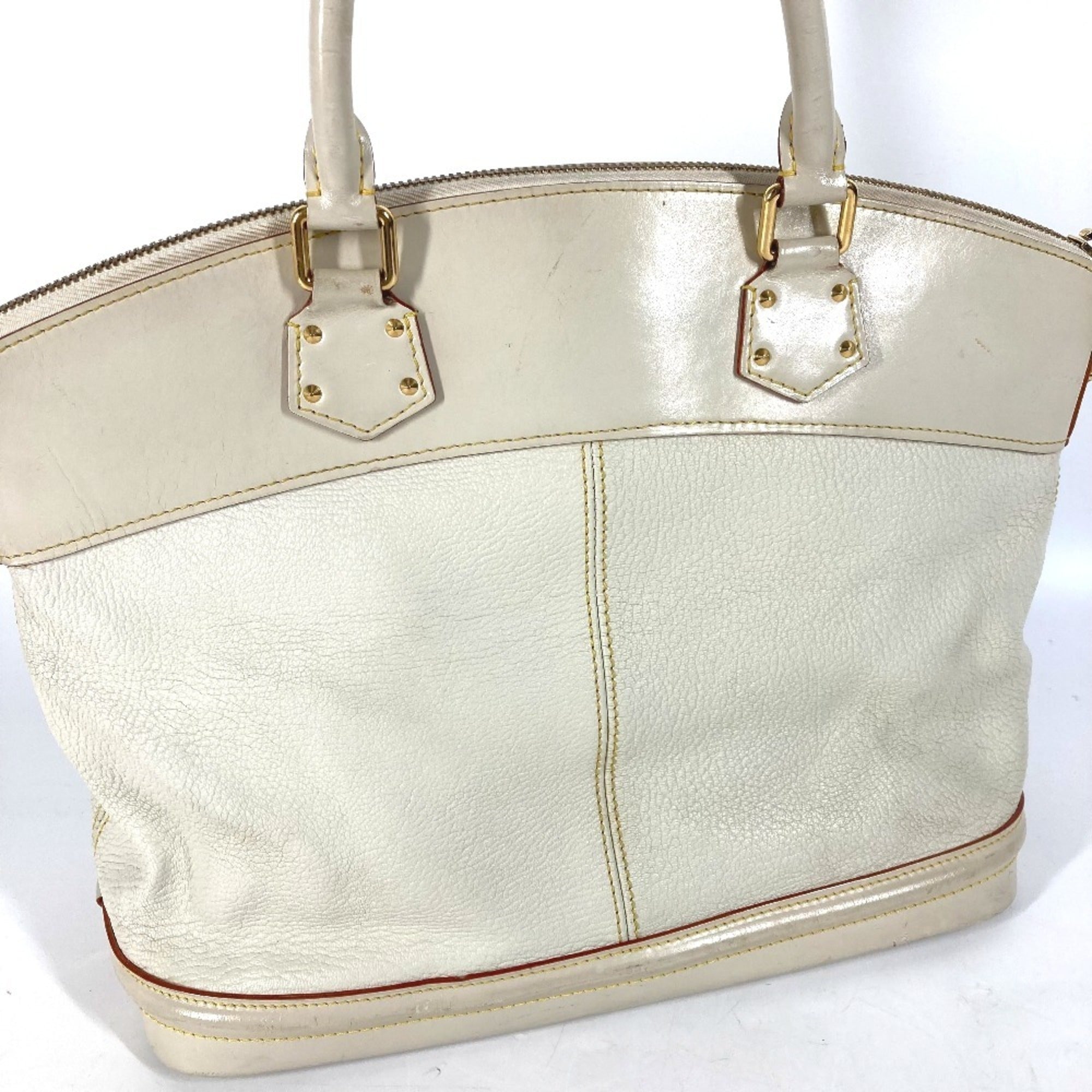 Louis Vuitton Galle White Yellow Suhali Leather Handbag Tote Bag (Pre-Owned)
