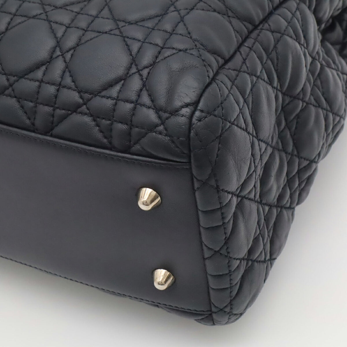Christian Dior Black Leather Shoulder Bag Tote Bag (Pre-Owned)