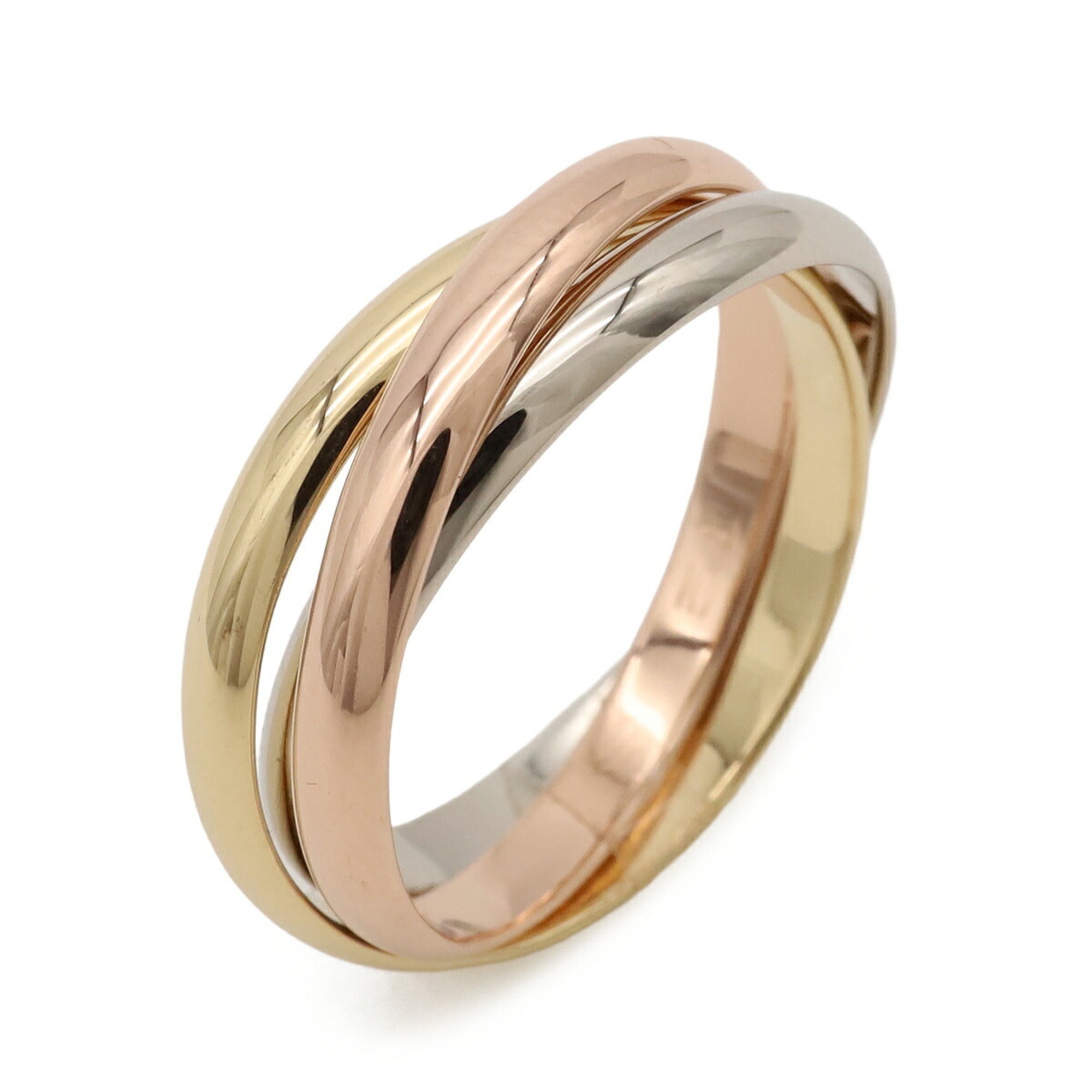 Cartier Trinity Pink Gold White Gold Yellow Gold Yellow Gold (18K) Pink Gold (18K) White Gold (18K) Band Ring (Pre-Owned)