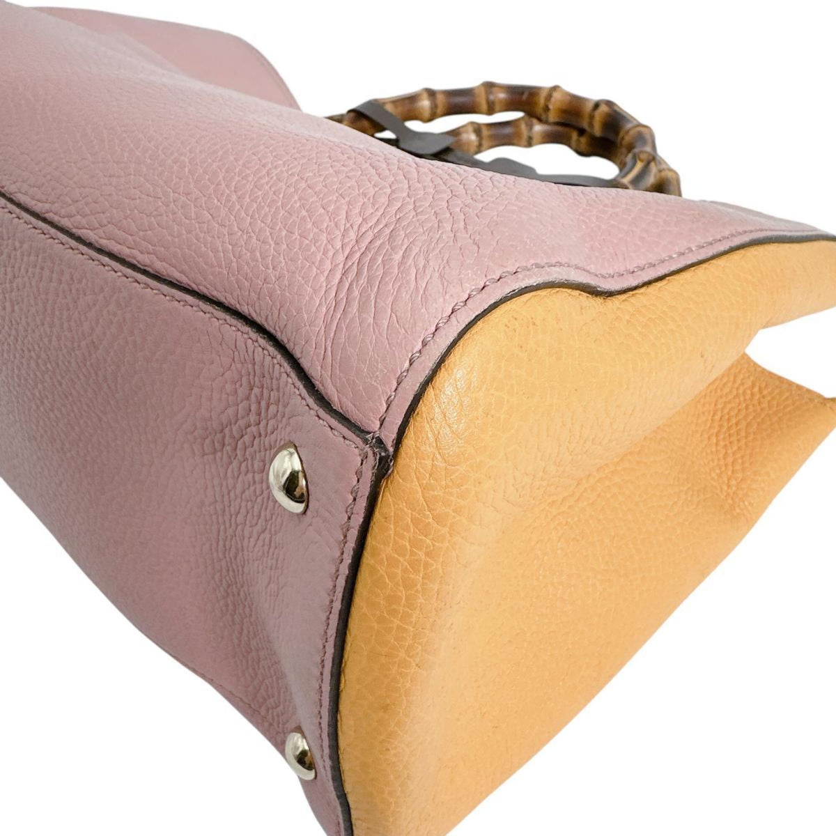 Gucci Bamboo Pink Leather Handbag (Pre-Owned)