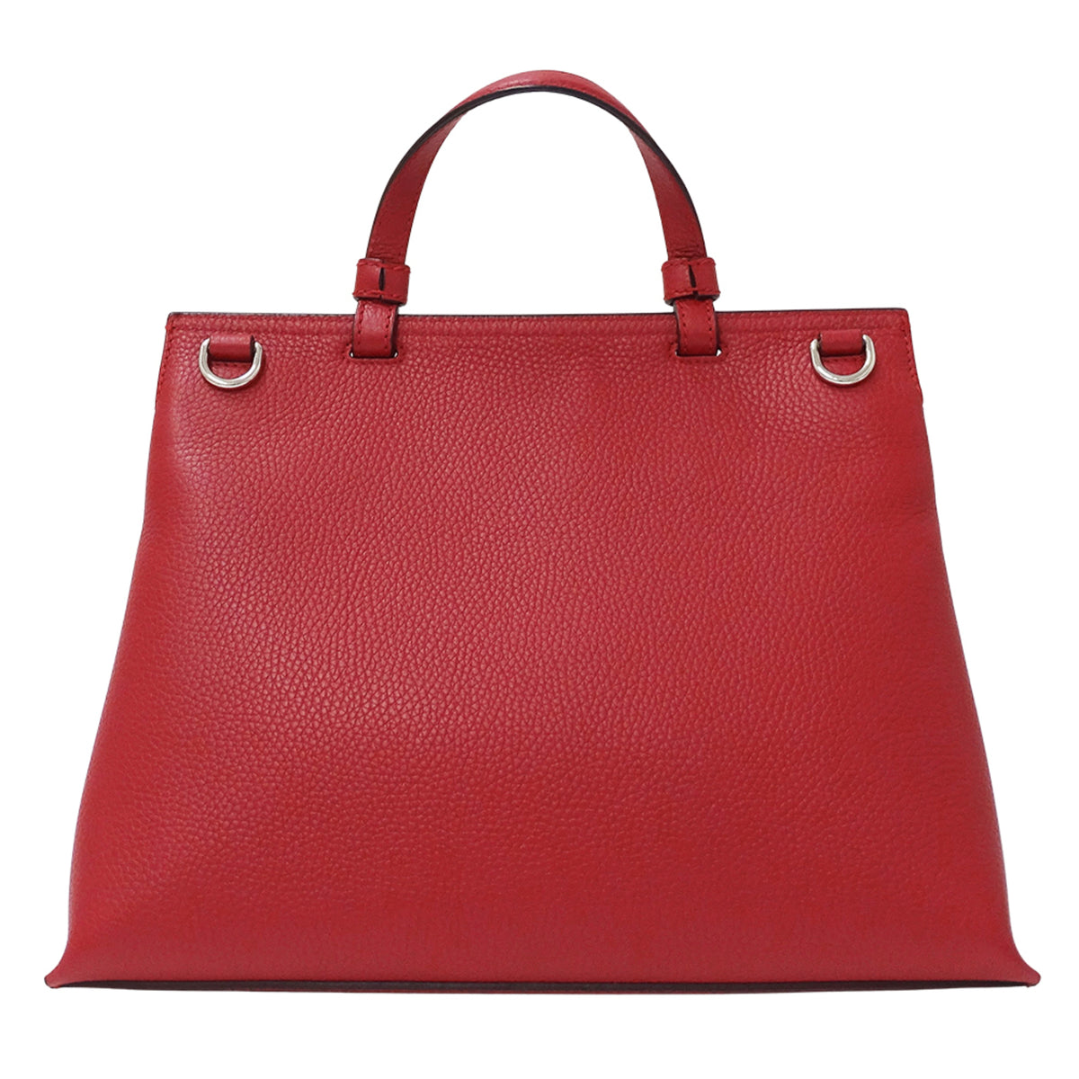 Gucci Bamboo Red Color Leather Handbag Shoulder Bag (Pre-Owned)