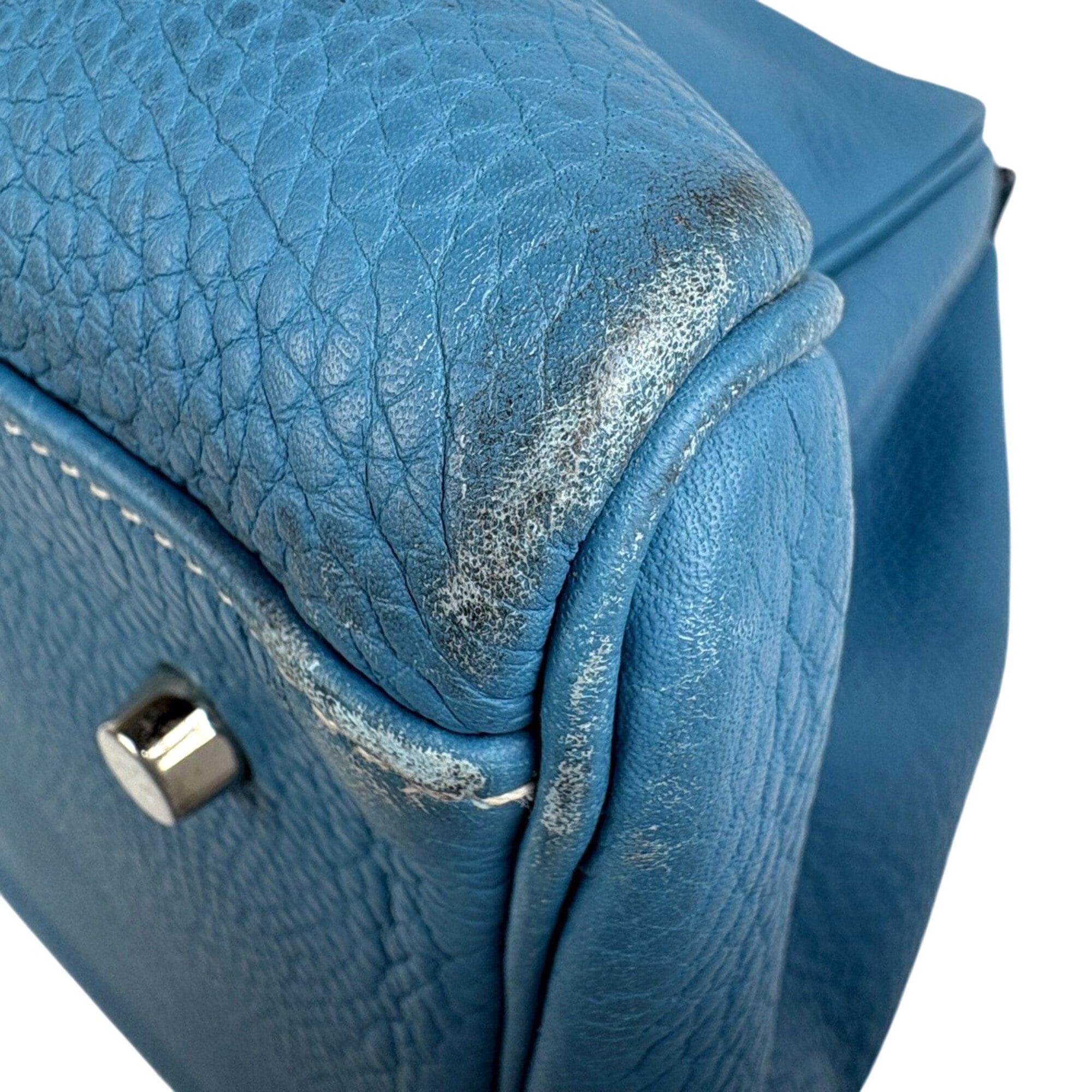 Hermes Blue Jean Togo Leather Handbag (Pre-Owned)