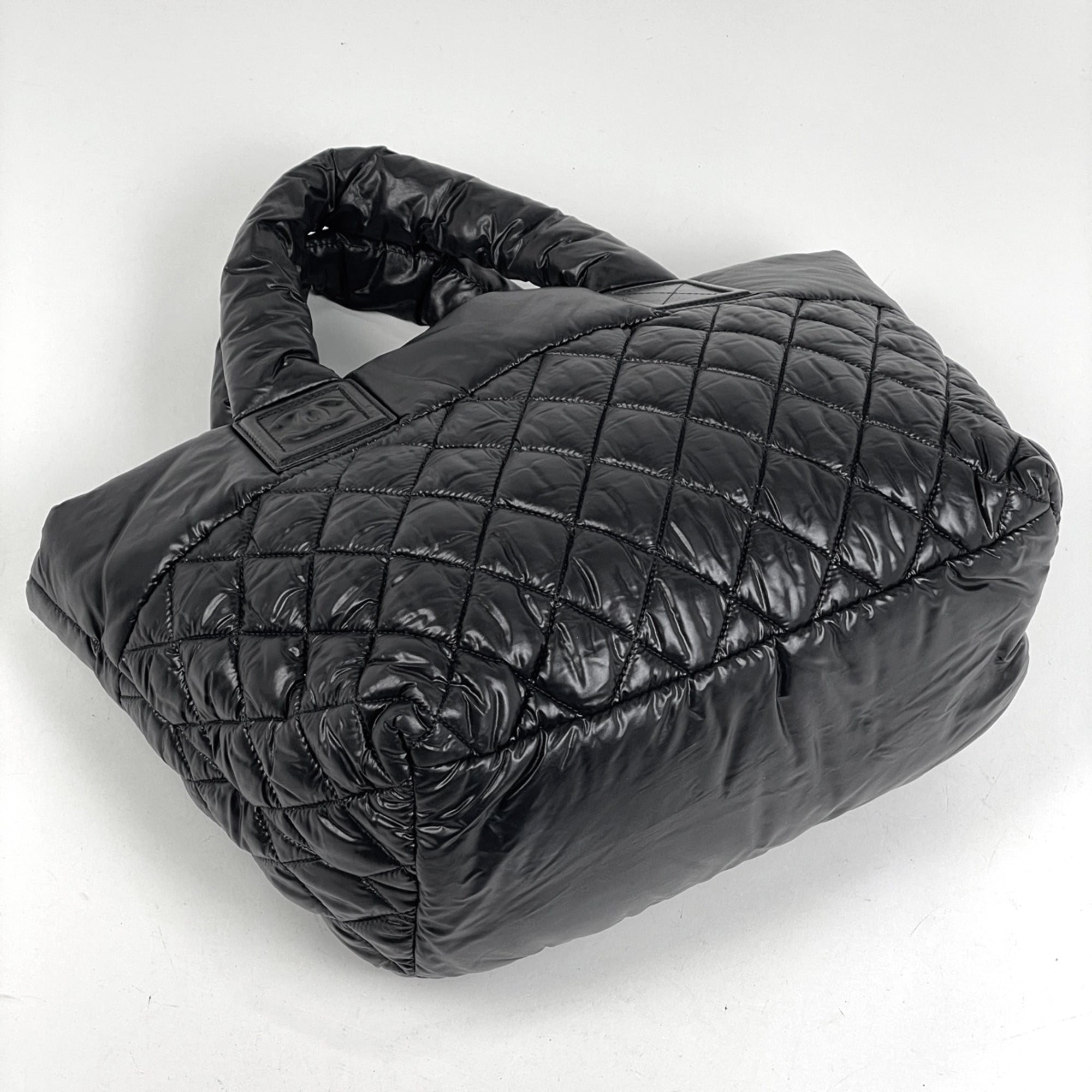 Chanel Black Nylon Leather Handbag Tote Bag (Pre-Owned)