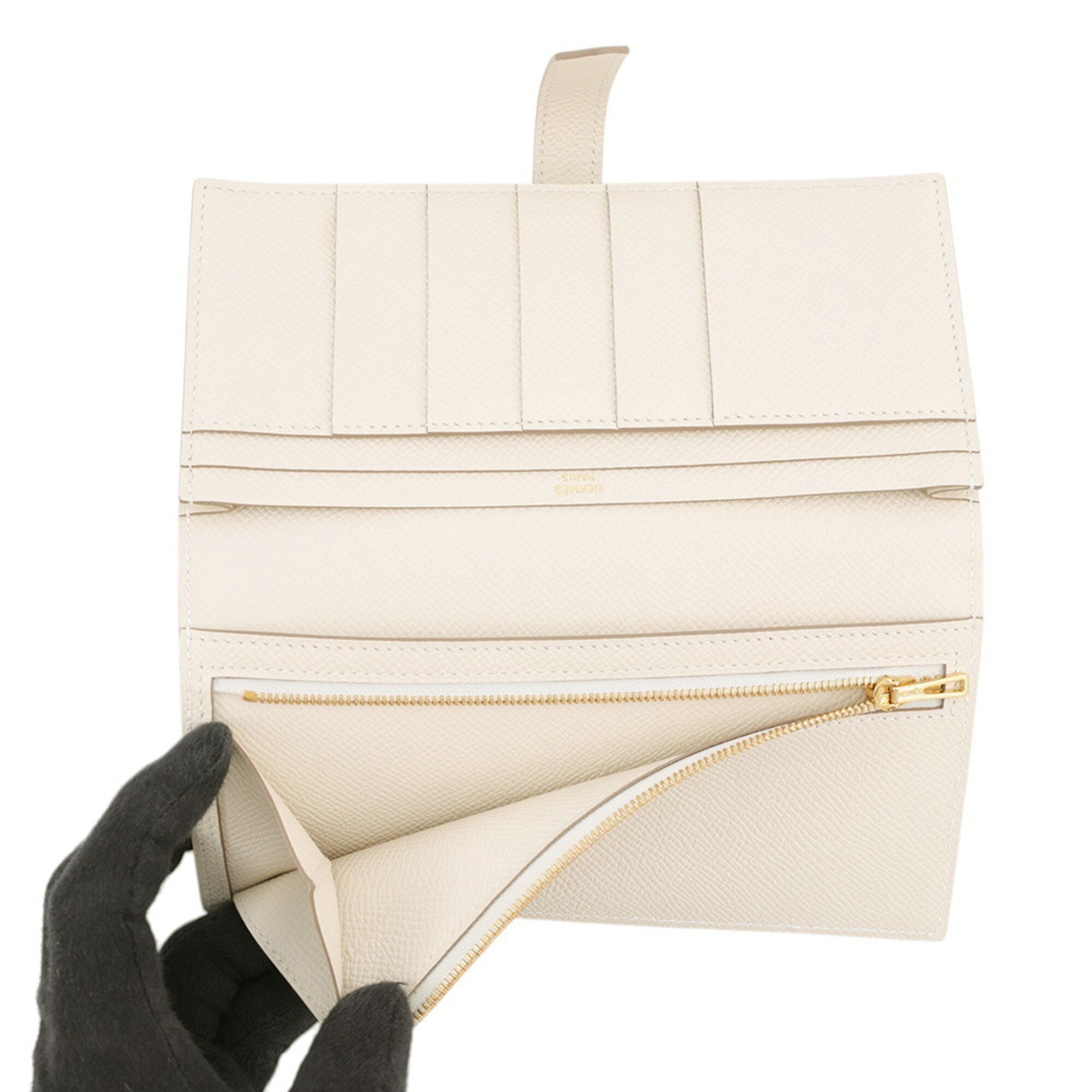 Hermes Ivory Epsom Leather Long Wallet (Bi-Fold) (Pre-Owned)