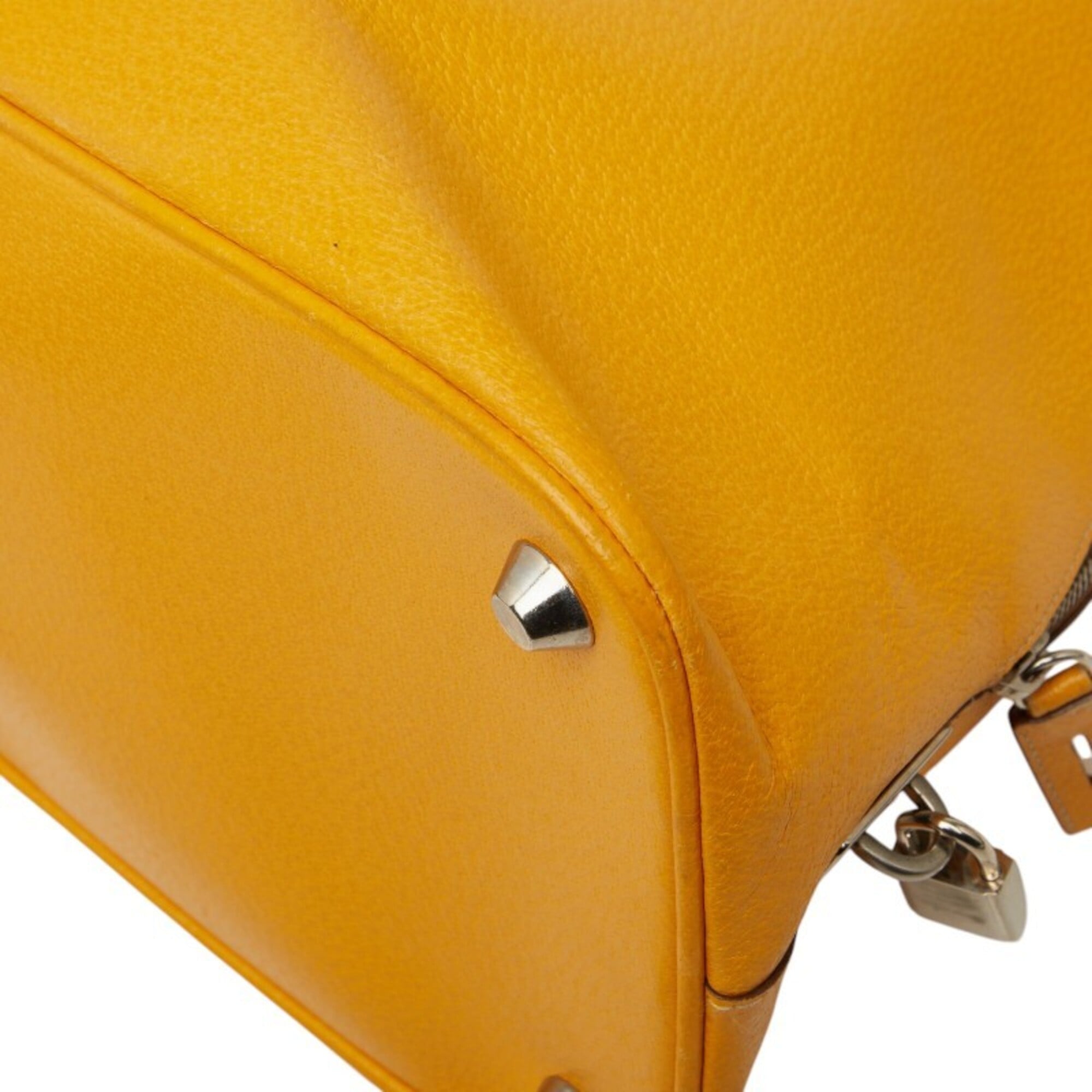 Prada Yellow Leather Boston Bag Handbag (Pre-Owned)