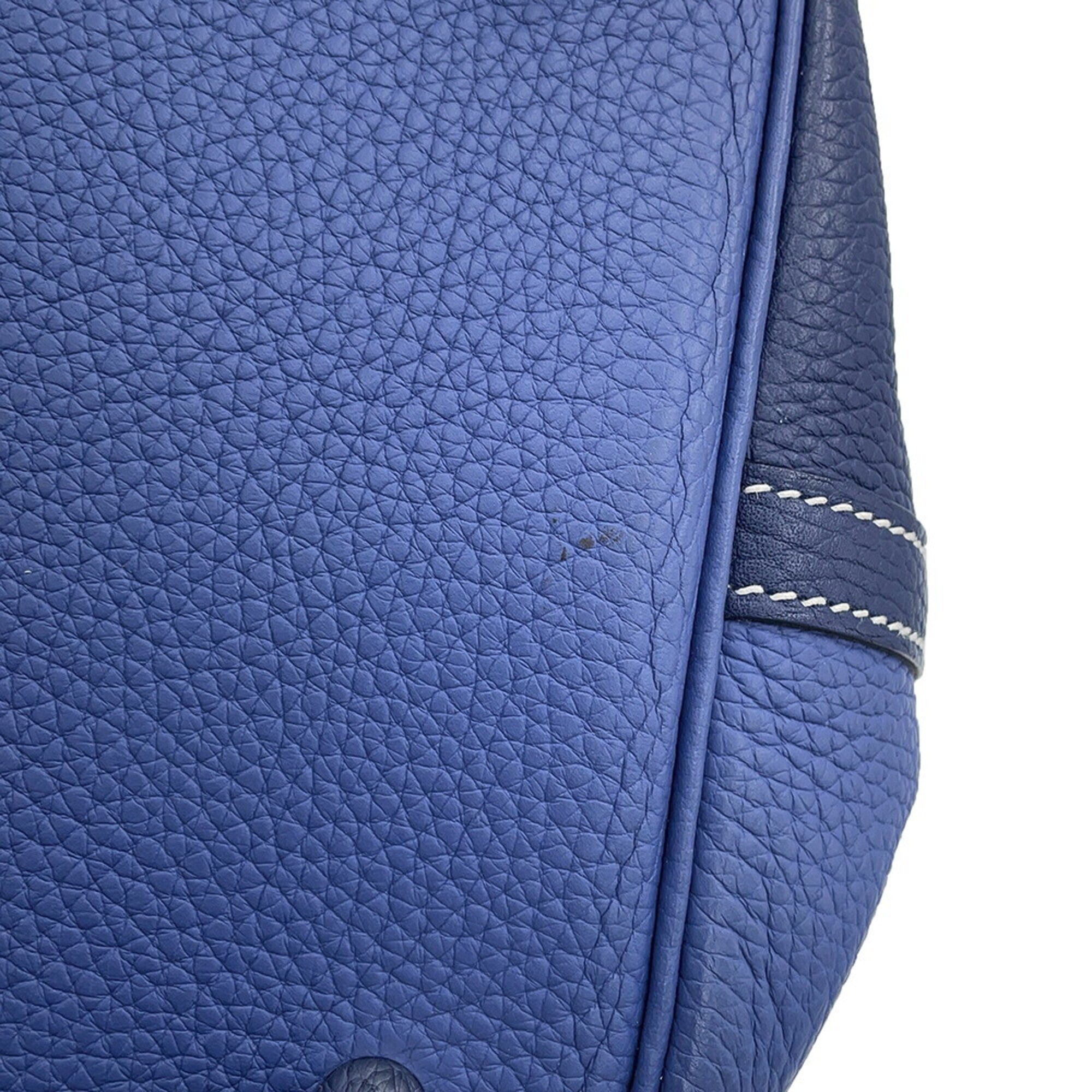 Hermes Bleu Saphir Taurillon Clemence Leather Handbag (Pre-Owned)