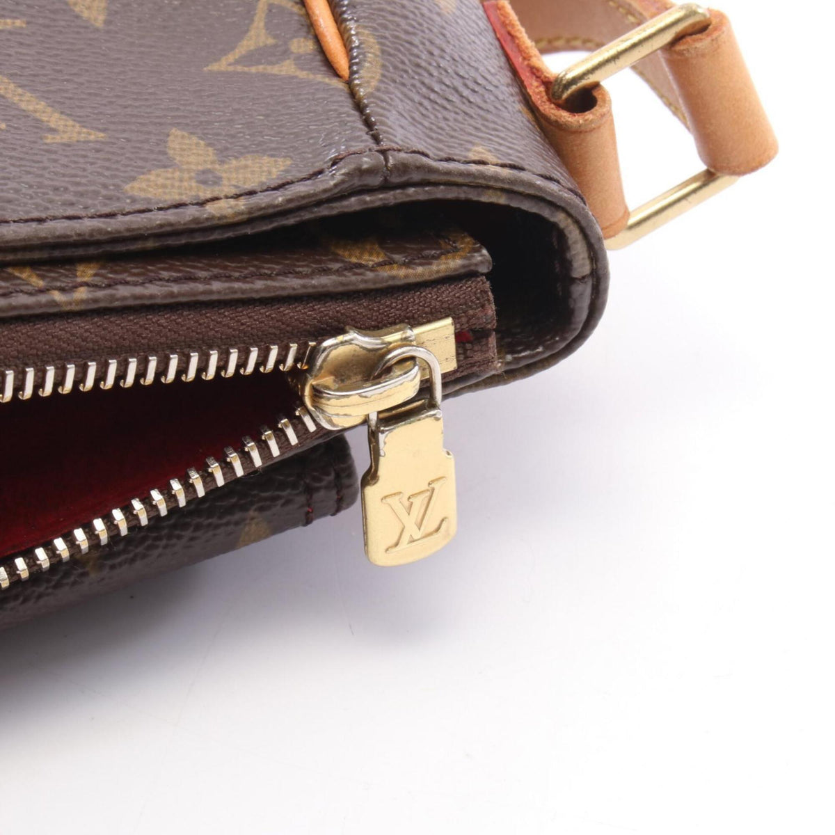 Louis Vuitton Brown Monogram Coated Canvas Leather Handbag Shoulder Bag (Pre-Owned)