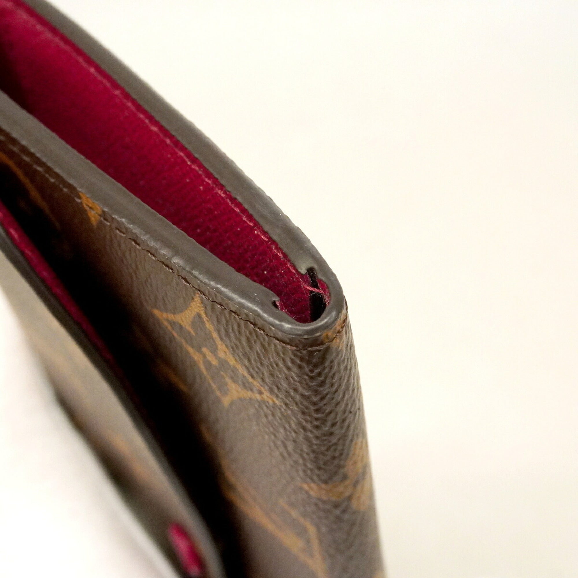 Louis Vuitton Brown Fuchsia Long Wallet (Bi-Fold) (Pre-Owned)