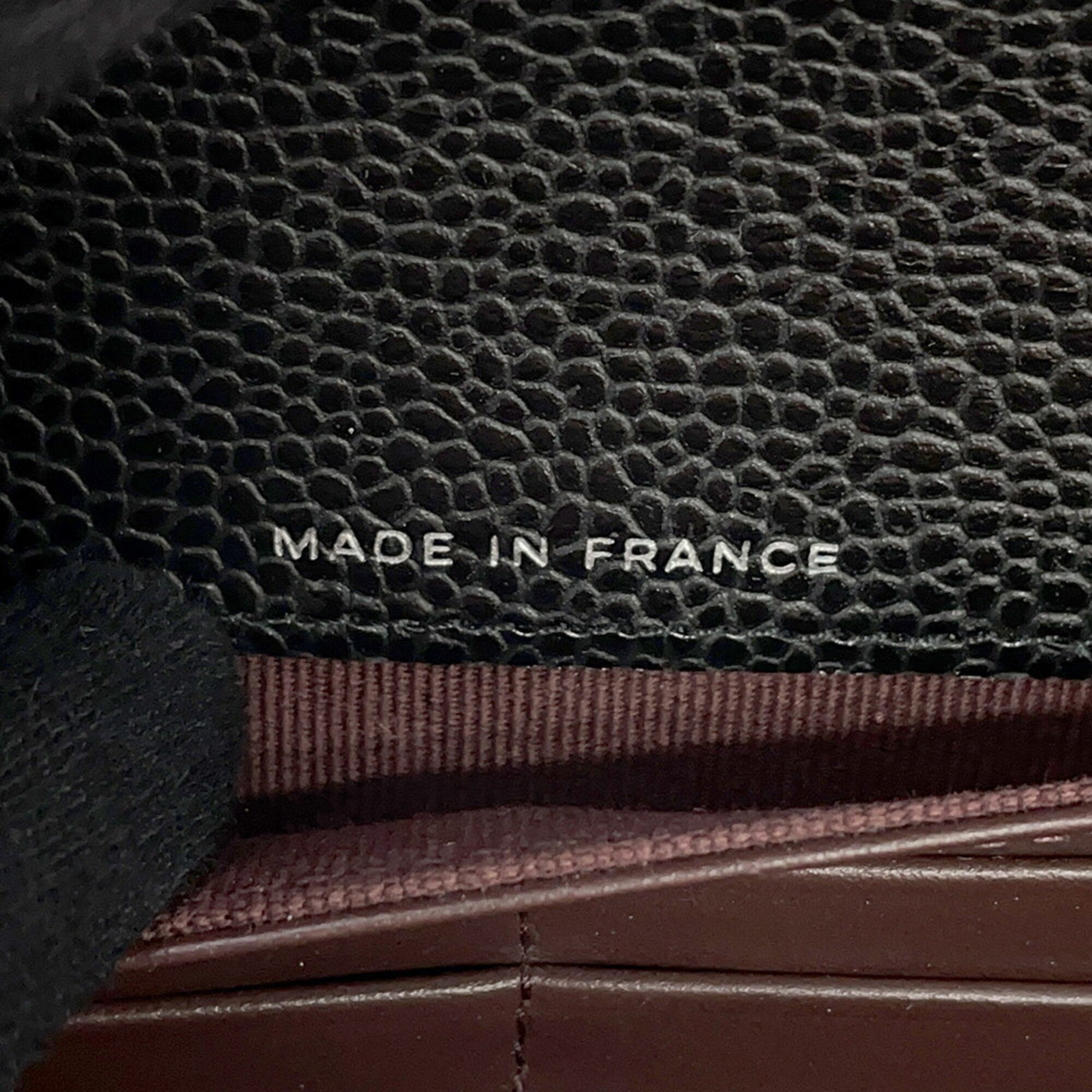 Chanel Black Grained Calfskin Long Wallet (Bi-Fold) (Pre-Owned)