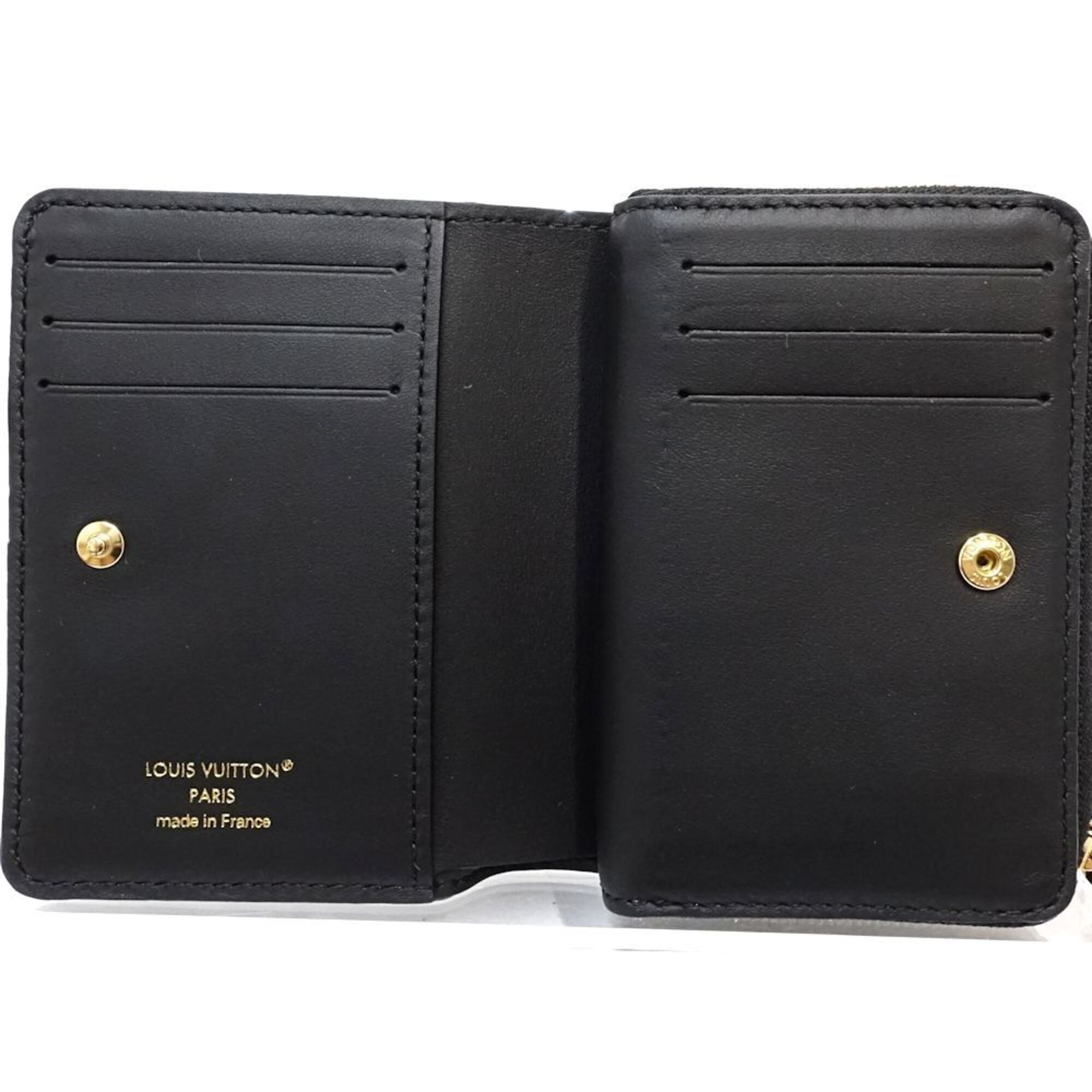 Louis Vuitton Monogram Black Leather Wallet (Bi-Fold) (Pre-Owned)