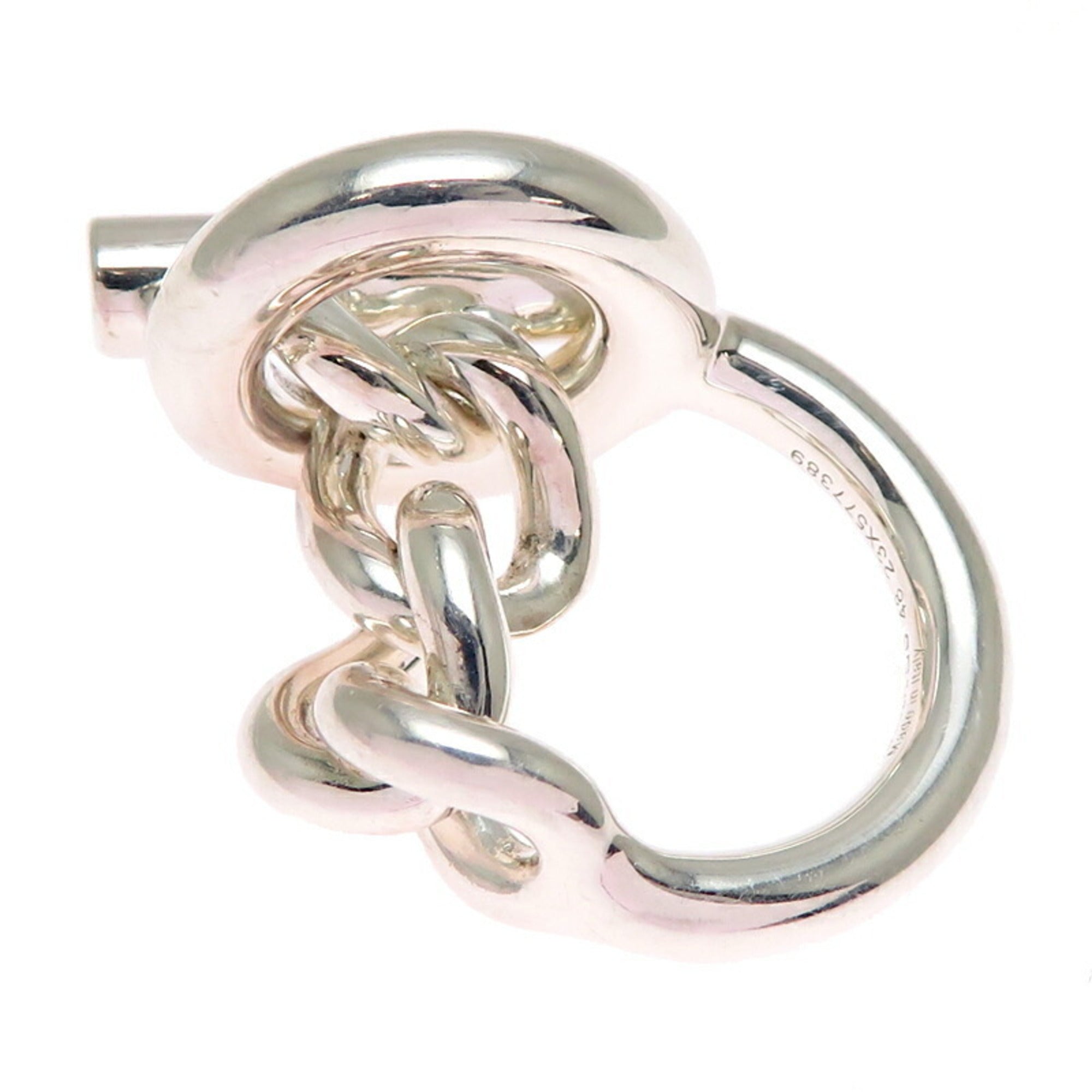 Hermes Silver Silver 925 Band Ring (Pre-Owned)